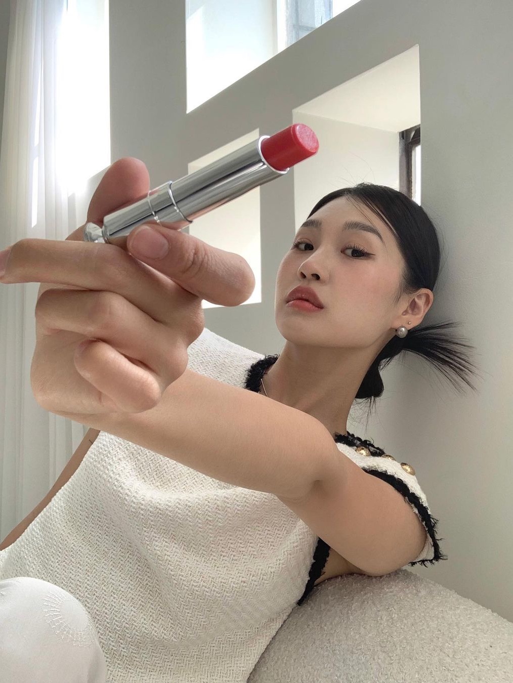 Dior Addict Lip Glow 031 Strawberry 착용 스타일