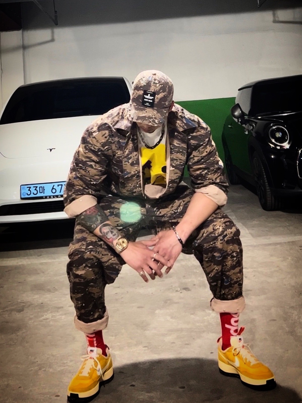 Supreme x Undercover Studded 6-Panel Brown Camo - 23SS, Supreme x Undercover Studded BDU Jacket Brown - 23SS 착용 스타일 - 2