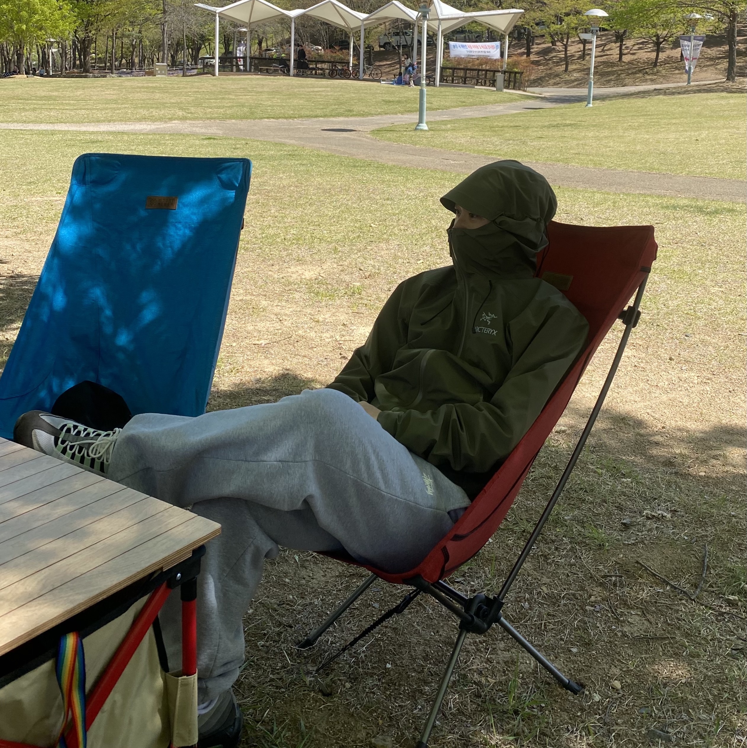 Arc'teryx Beta LT Jacket Tatsu, Stussy Stock Logo Pants Grey Heather 착용 스타일 - 3