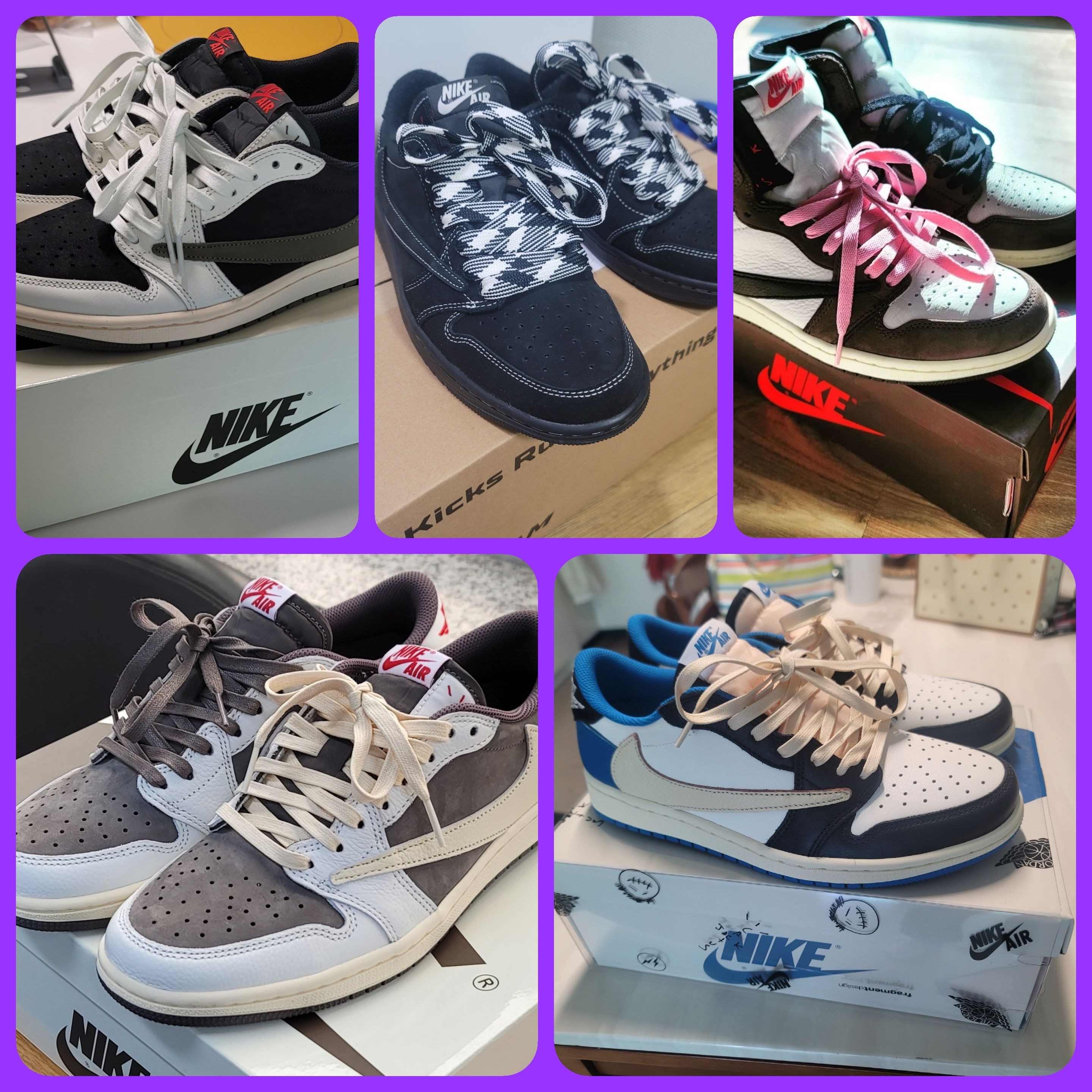 (W) Jordan 1 x Travis Scott Retro Low OG SP Medium Olive, Jordan 1 x Travis Scott Retro Low OG SP Black Phantom 착용 스타일 - 1