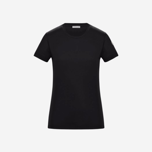 (W) 몽클레르 코튼 저지 티셔츠 블랙 - 23SS