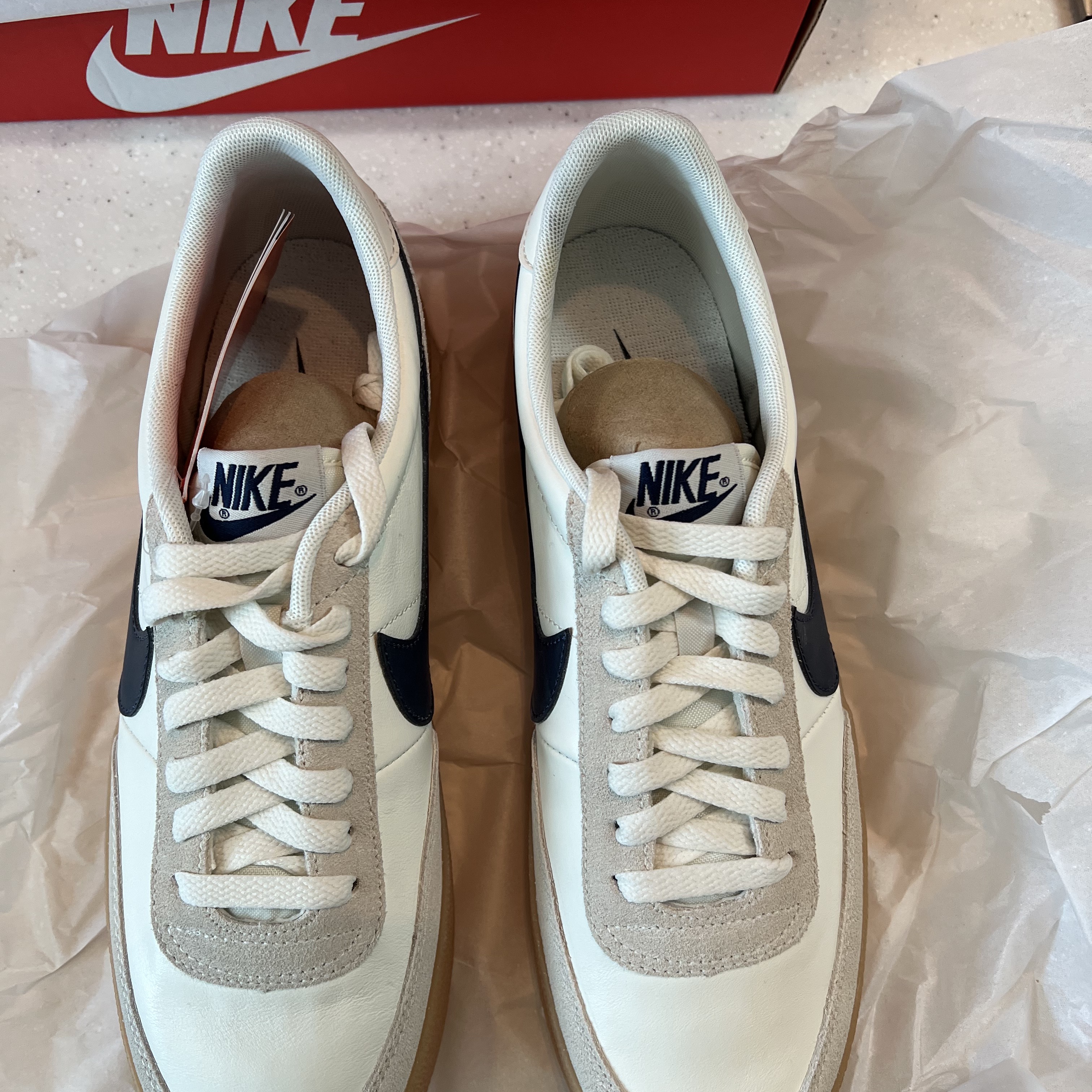 Nike x J.Crew Killshot 2 Sail Midnight Navy 착용 스타일