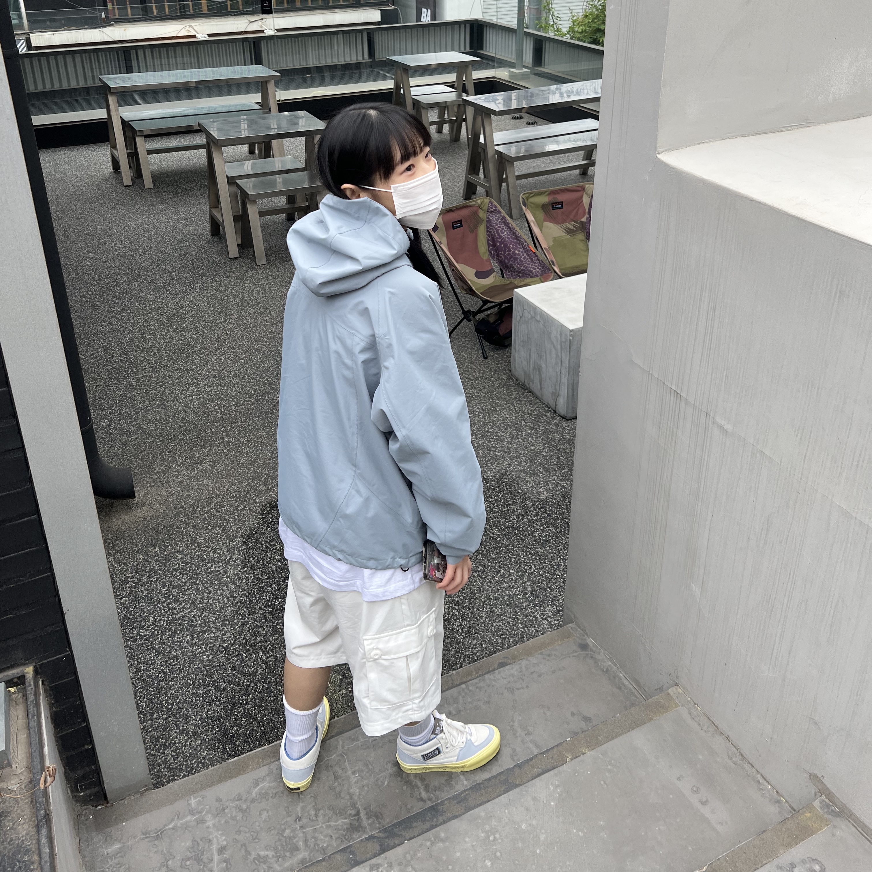 Sansan Gear Windblock Jacket Sky Blue - 22FW 착용 스타일