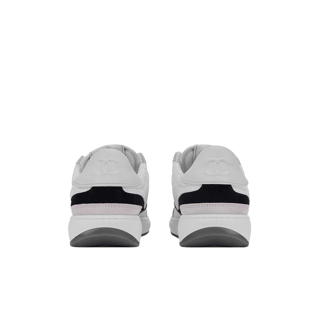 샤넬 스니커즈 패브릭 스웨이드 카프스킨 & 화이트 라이트 그레이(Chanel Sneakers Fabric Suede Calfskin & White Light Grey) - 4