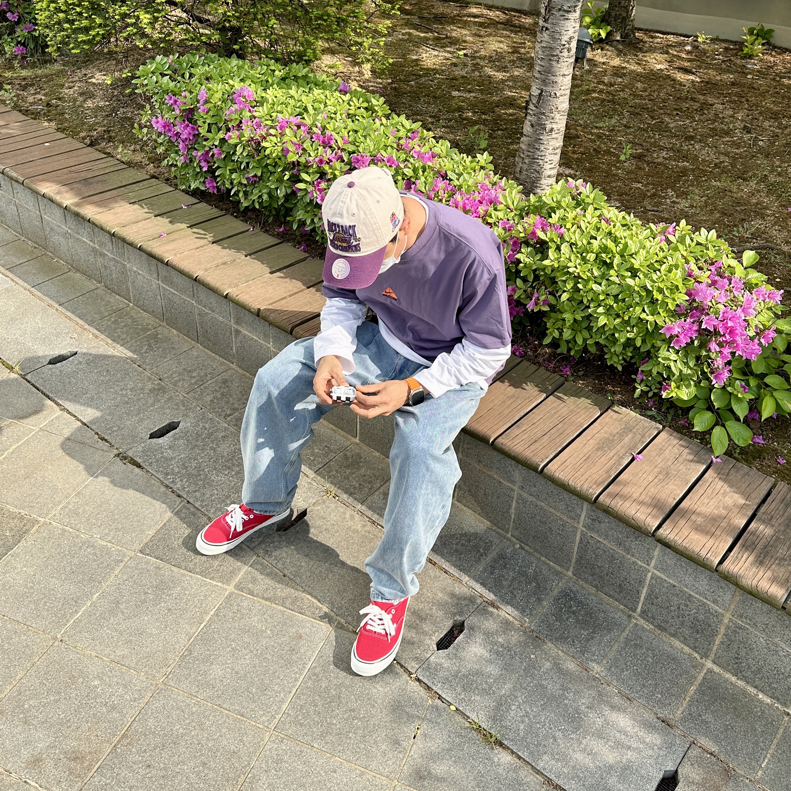 Nike ACG LBR Lungs T-Shirt Canyon Purple - Asia, Vans Authentic 44 DX Anaheim Factory Racing Red 착용 스타일 - 3