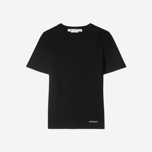 오프화이트 스크리블 다이애그 슬림 숏슬리브 티셔츠 블랙