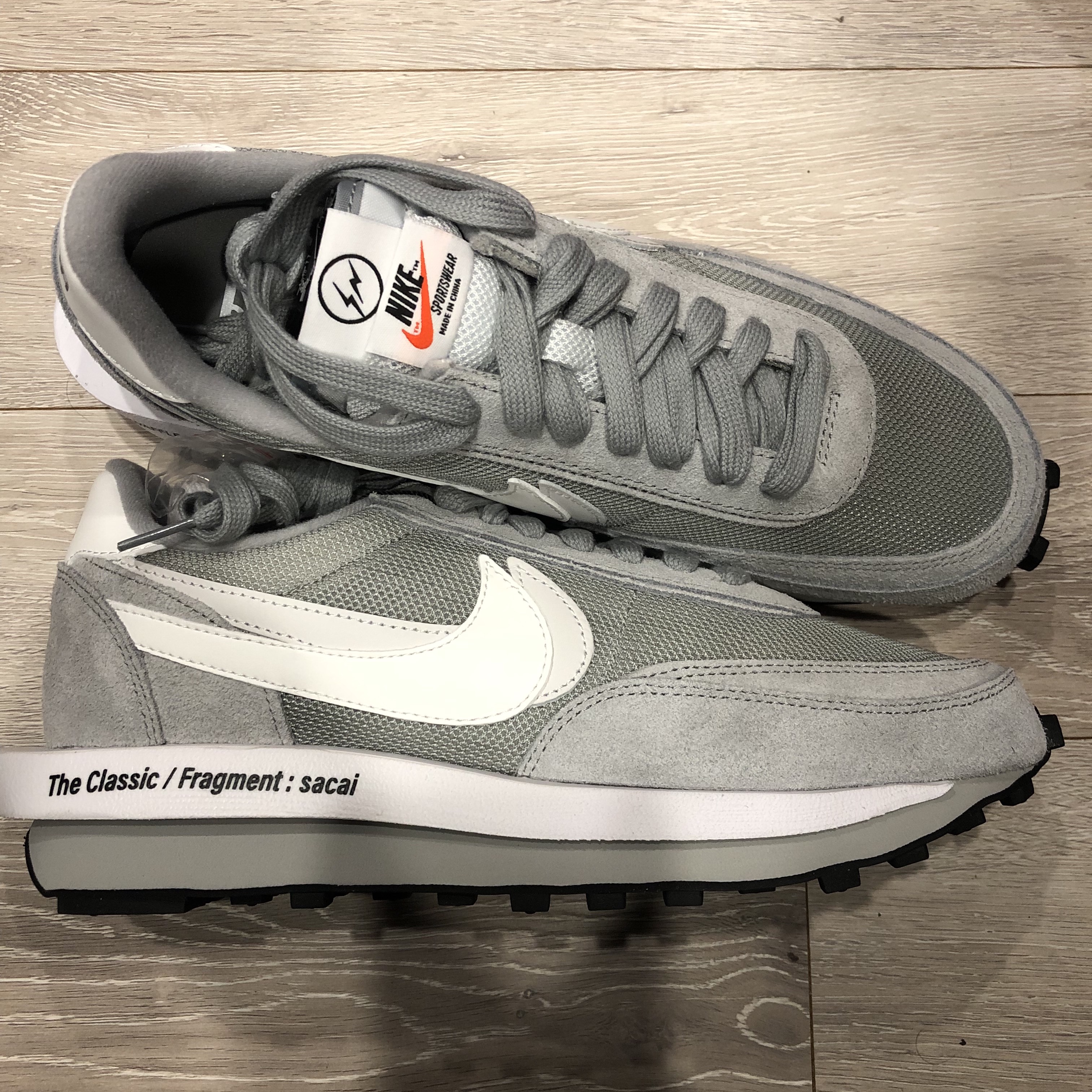 Nike x Sacai x Fragment LDWaffle Light Smoke Grey 착용 스타일