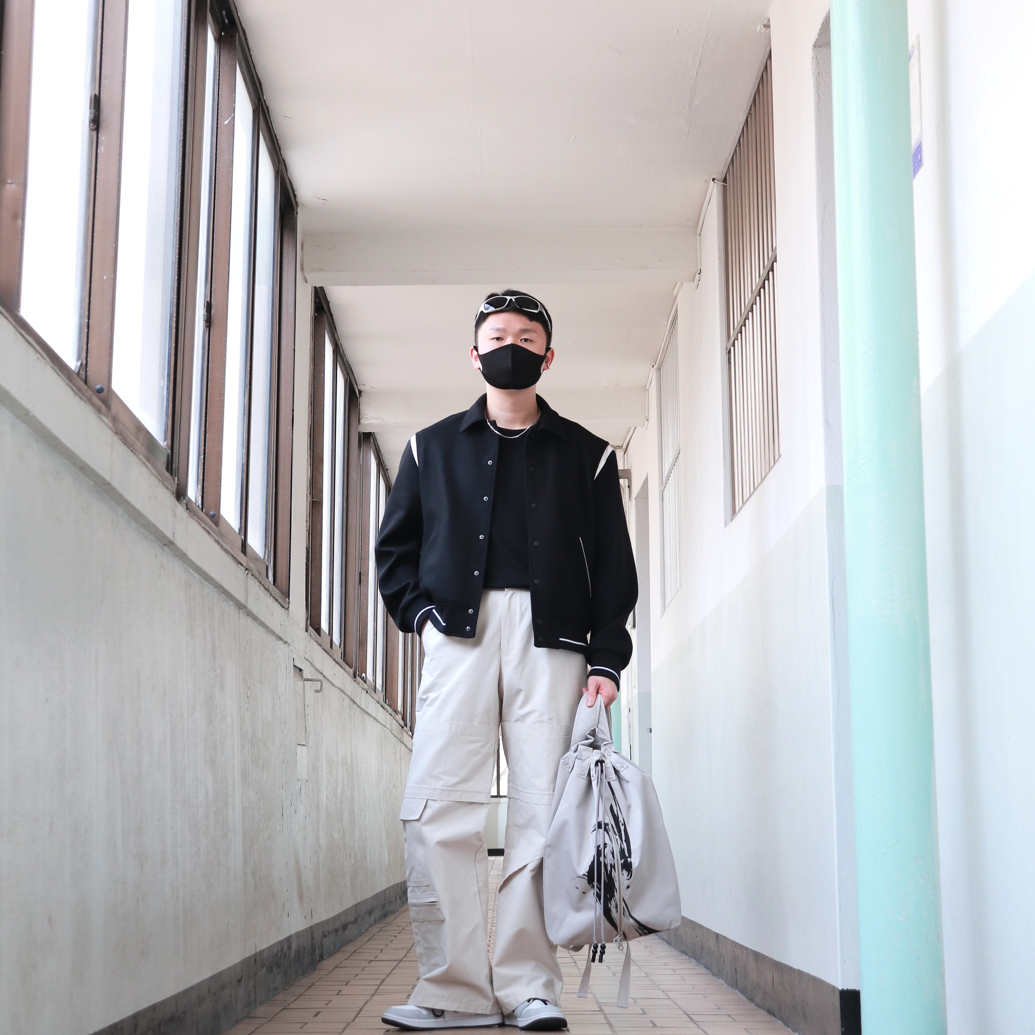 (W) Jordan 1 Mid Grey Fog 착용 스타일