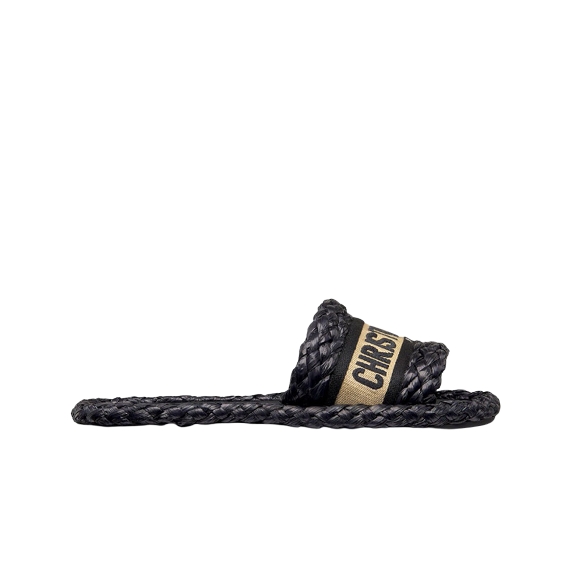 (W) 디올 디웨이 뮬 라피아 자수 코튼 블랙((W) Dior Dway Mule Raffia and Embroidered Cotton Black) - 1