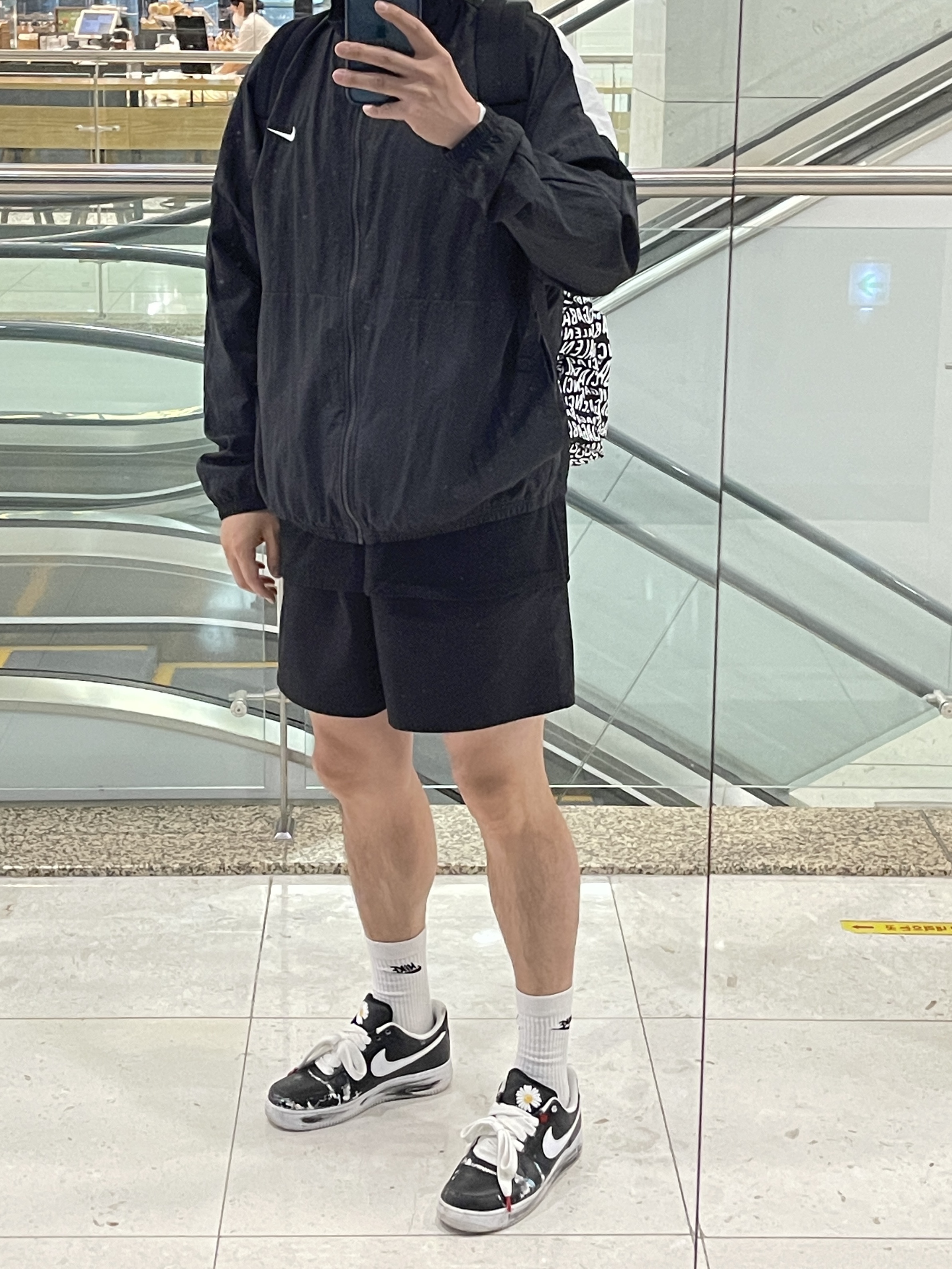 Nike x Peaceminusone Air Force 1 Low Para-Noise, Nike Starting Five Jacket Black - Asia 착용 스타일