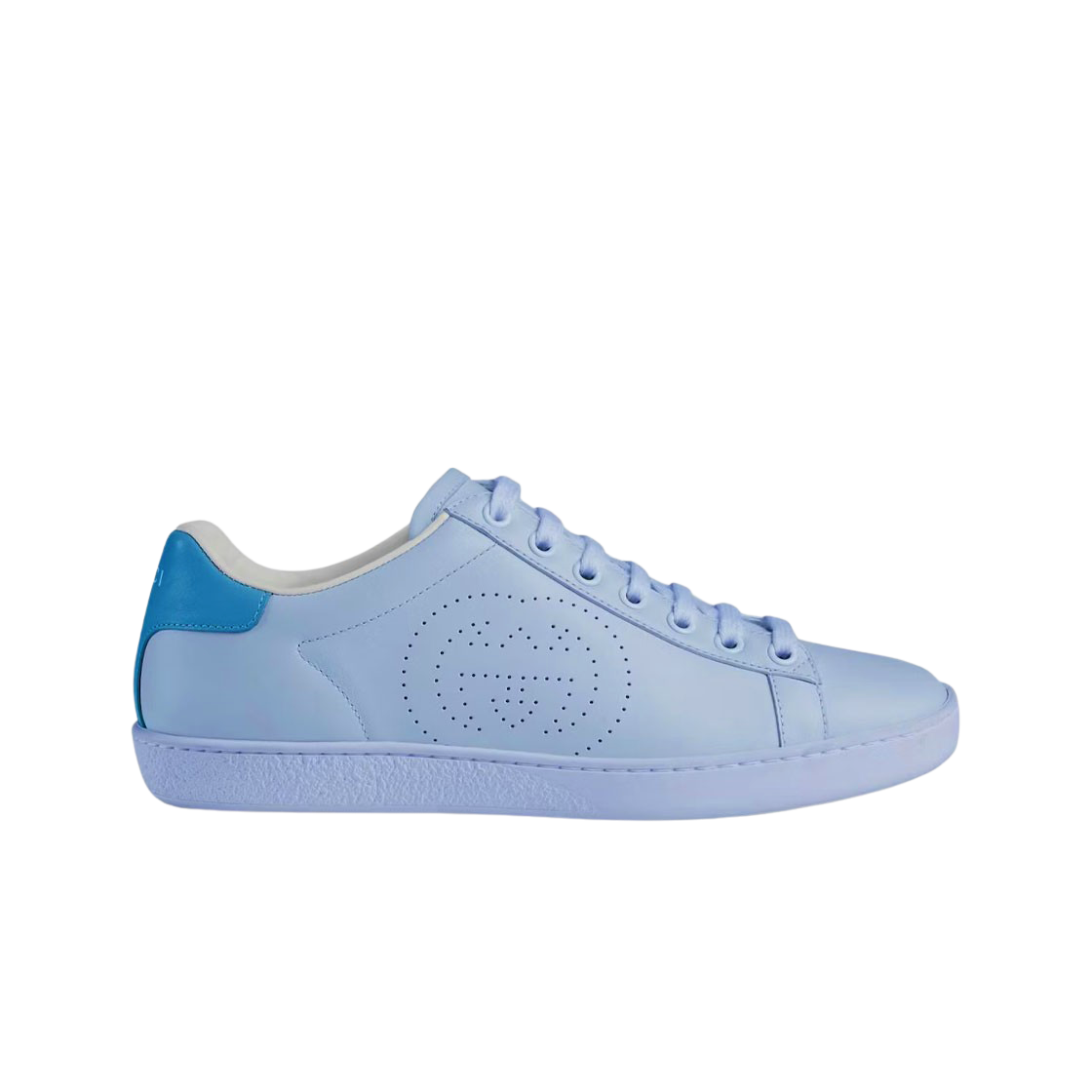 (W) 구찌 에이스 인터로킹 G 로고 레더 스니커즈 블루((W) Gucci Ace Interlocking G Logo Leather Sneakers Blue) - 1