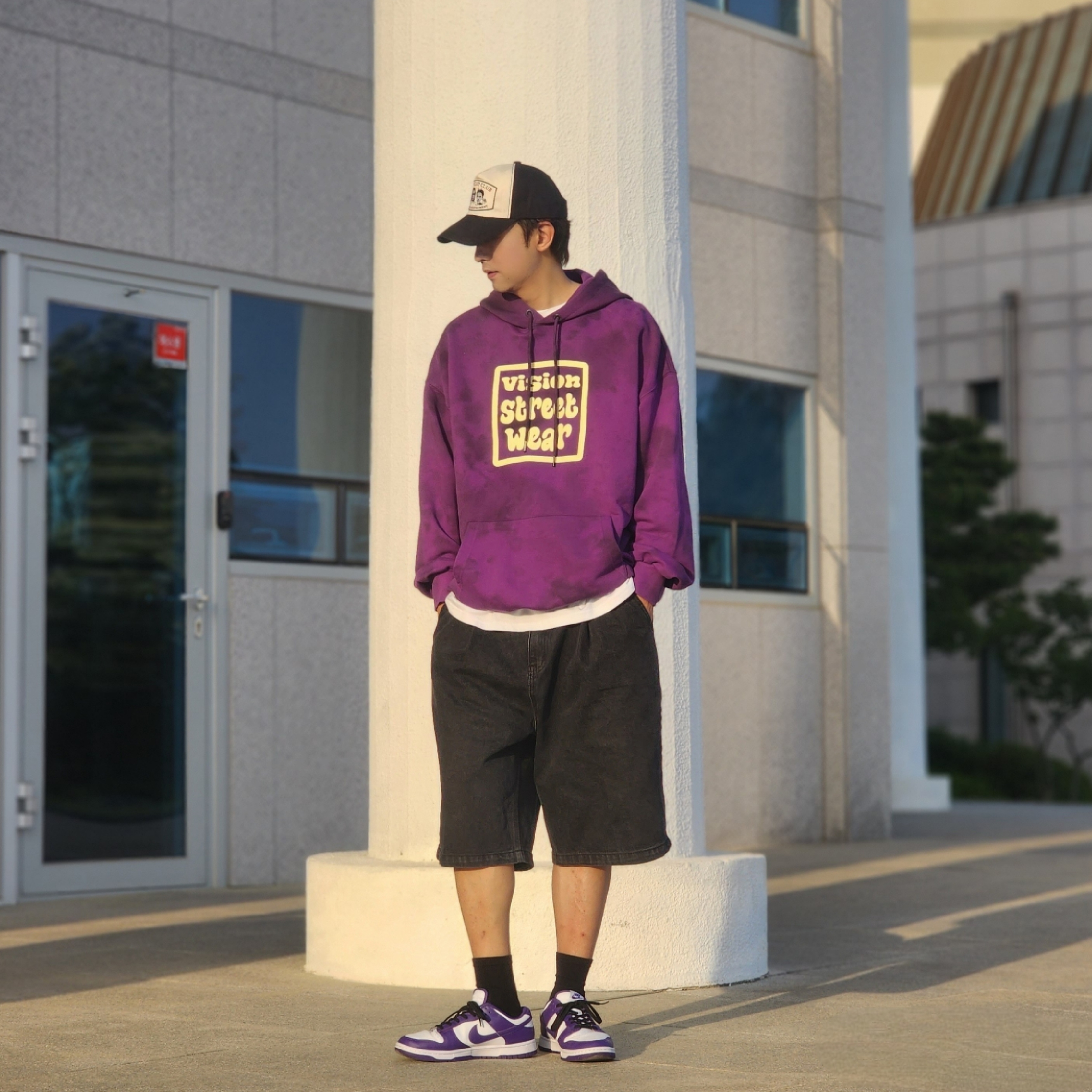 Nike Dunk Low Retro Championship Court Purple 착용 스타일 - 2