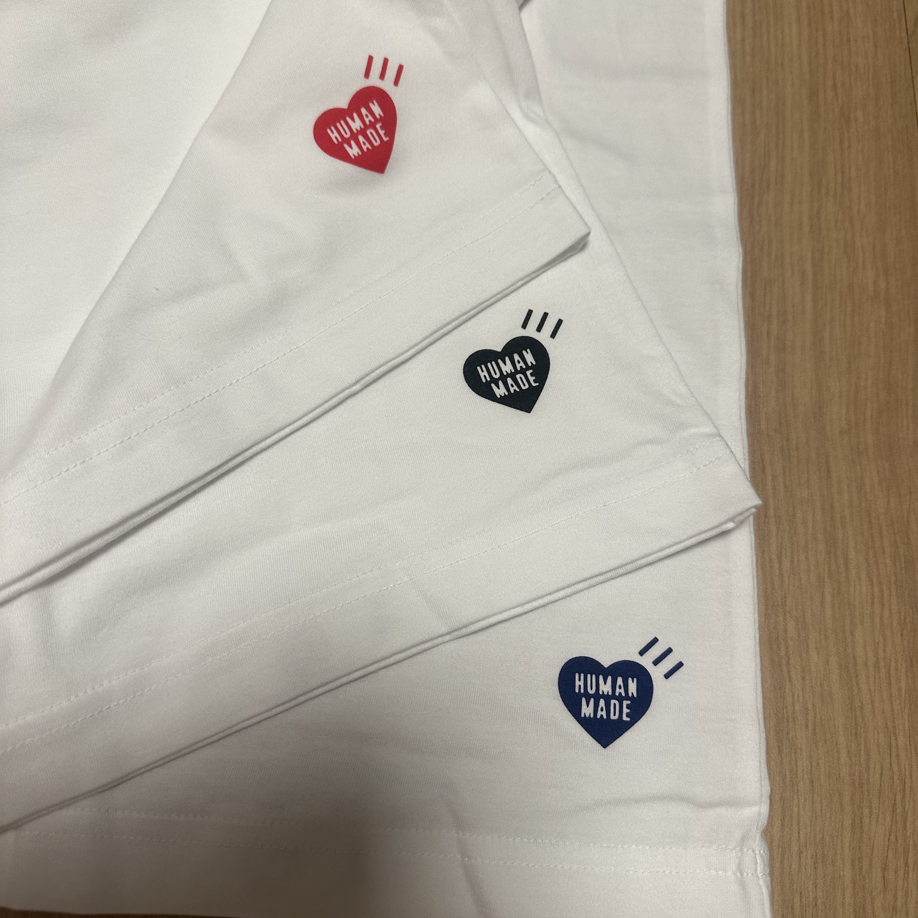 Human Made T-Shirts White (3 Pack) 착용 스타일 - 1