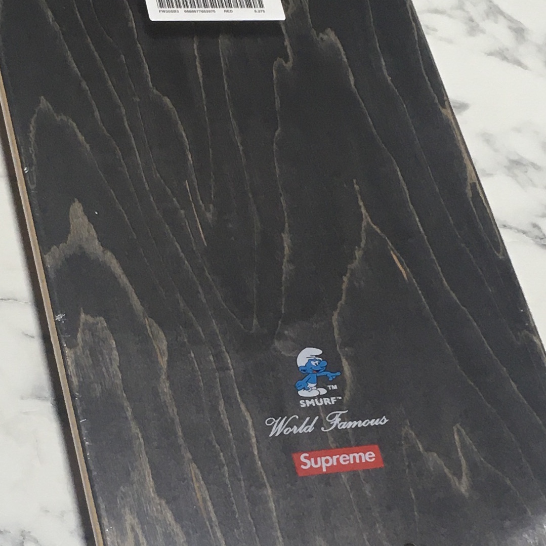 Supreme Smurf Skateboard Deck Red - 20FW 착용 스타일
