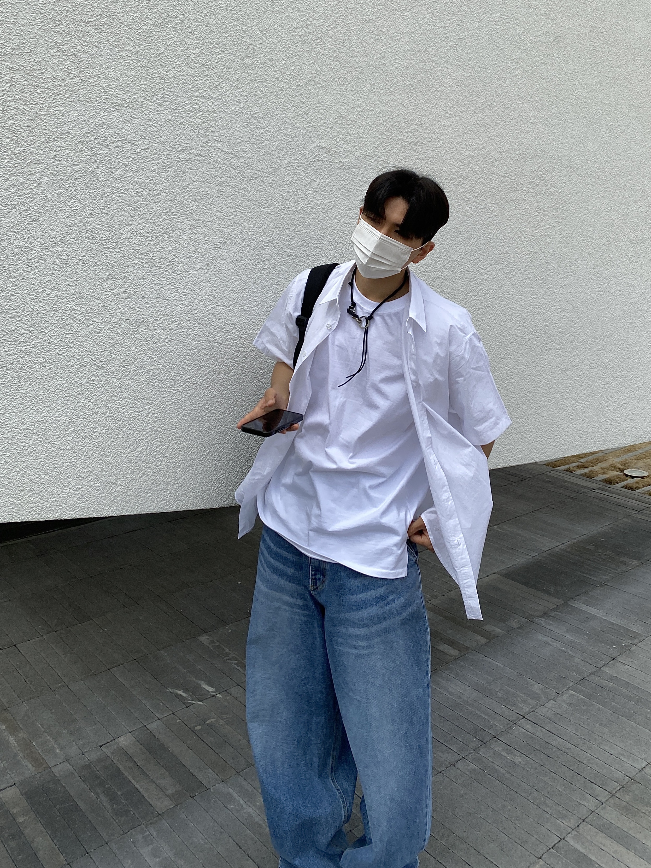 Nike Air Force 1 '07 Low White, Our Legacy Ladon Leather Keychain Black 착용 스타일 - 4