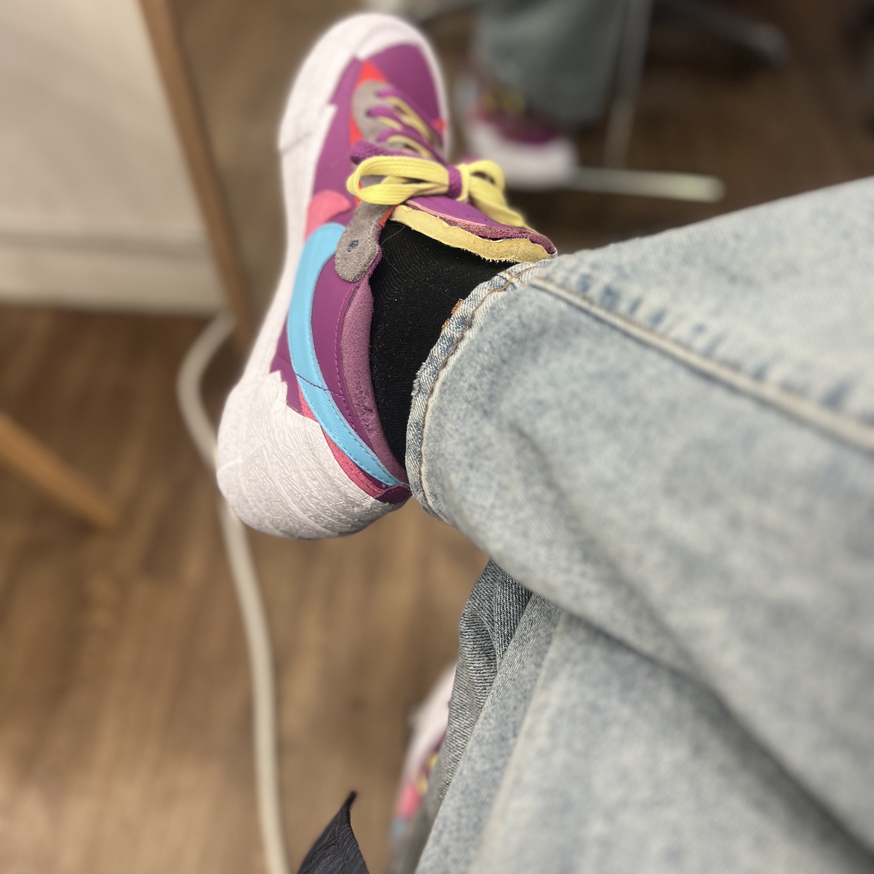 Nike x Sacai x Kaws Blazer Low Purple Dusk 착용 스타일