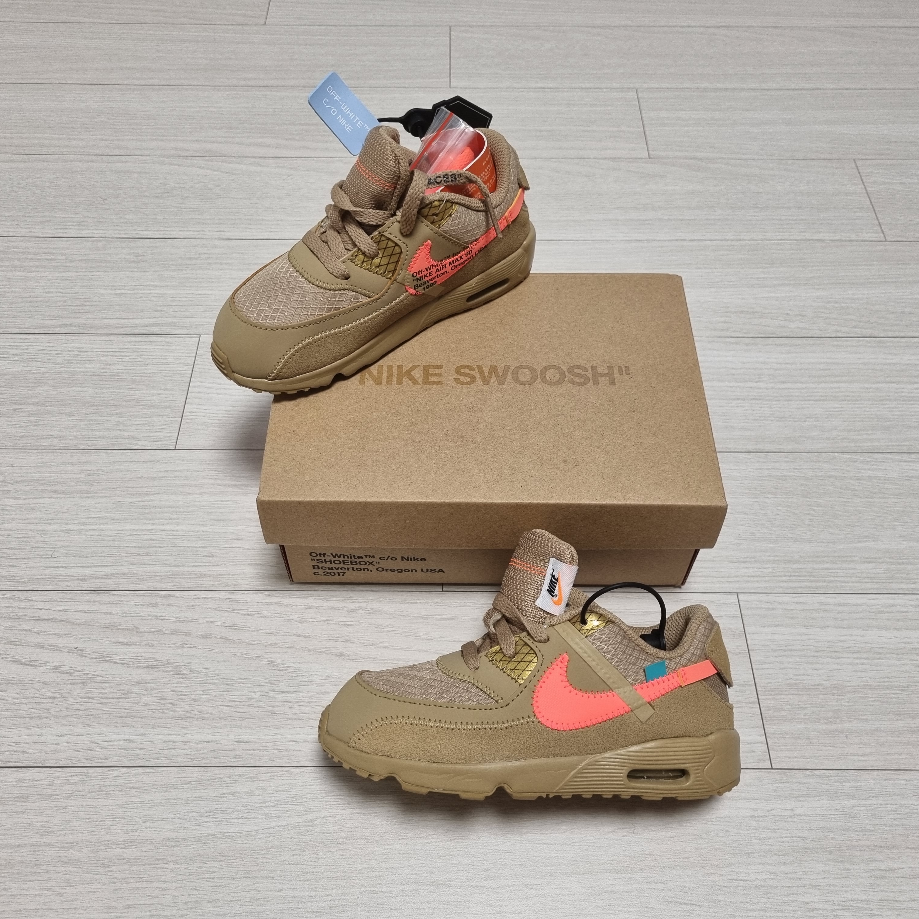 (TD) Nike x Off-White Air Max 90 Desert Ore 착용 스타일 - 1