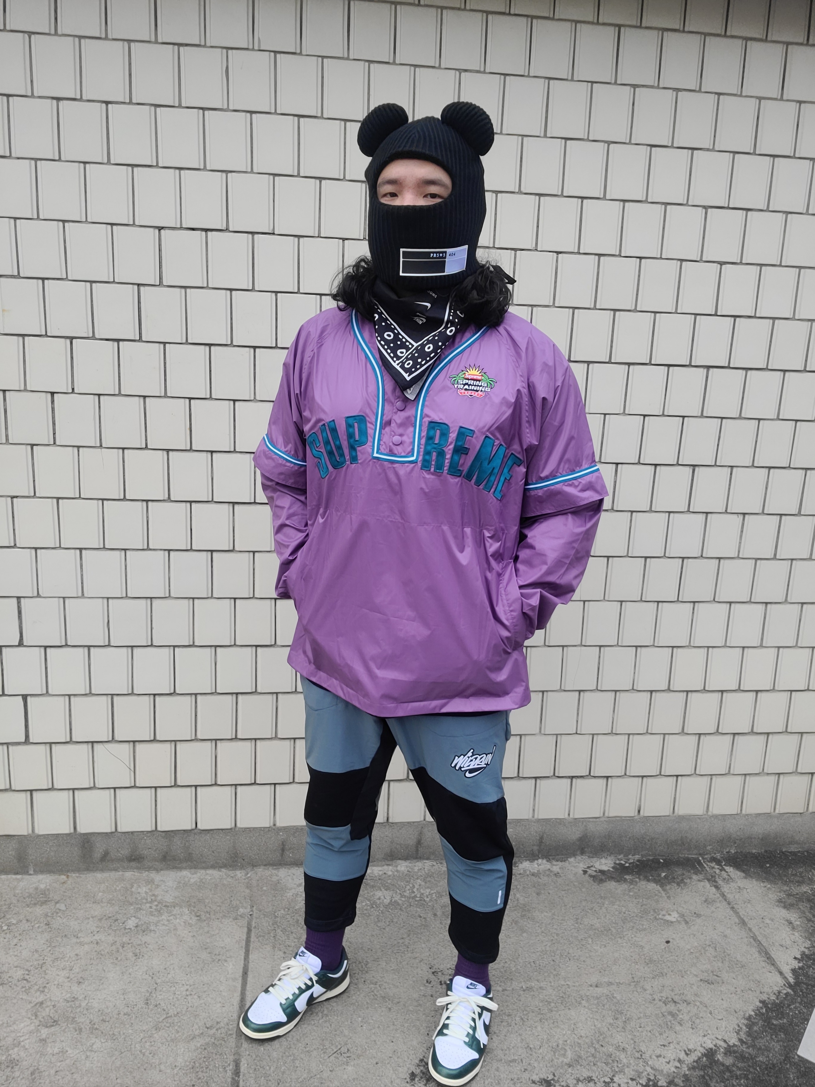 Supreme Snap-Off Sleeve L/S Baseball Top Purple - 22SS, (W) Nike Dunk Low Vintage Green 착용 스타일 - 2