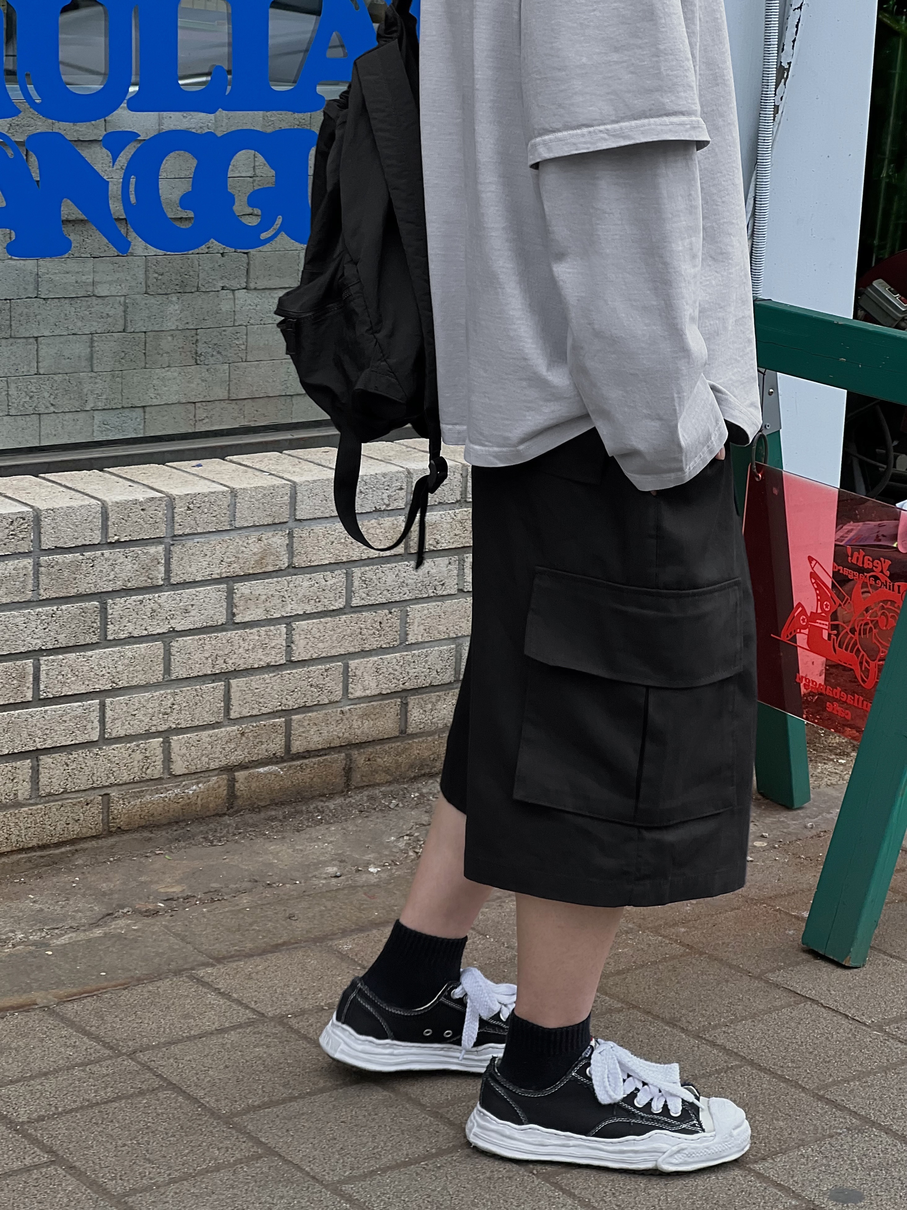 Maison Mihara Yasuhiro Hank OG Sole Canvas Low-top Sneakers Black 착용 스타일 - 2