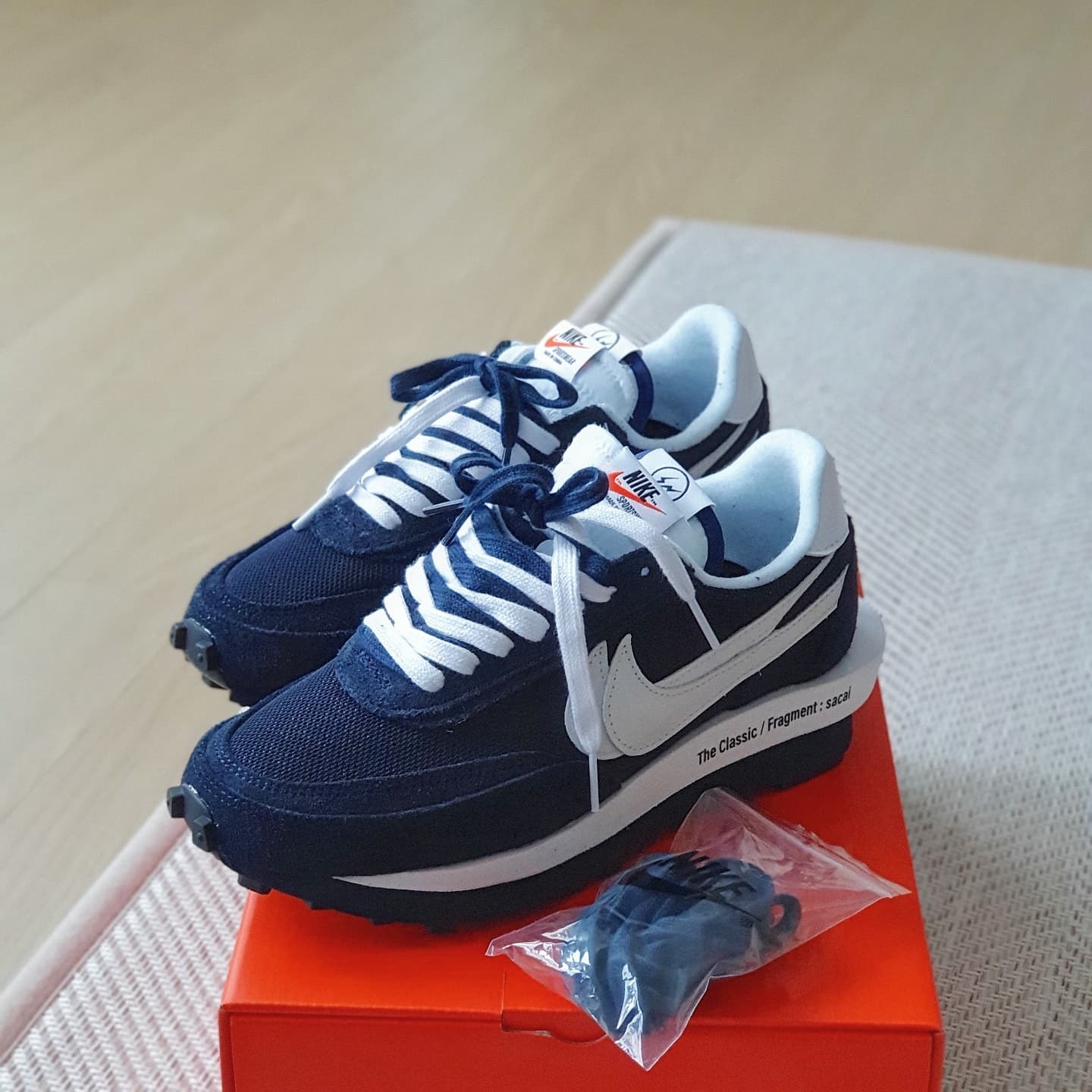 Nike x Sacai x Fragment LDWaffle Blackened Blue 착용 스타일