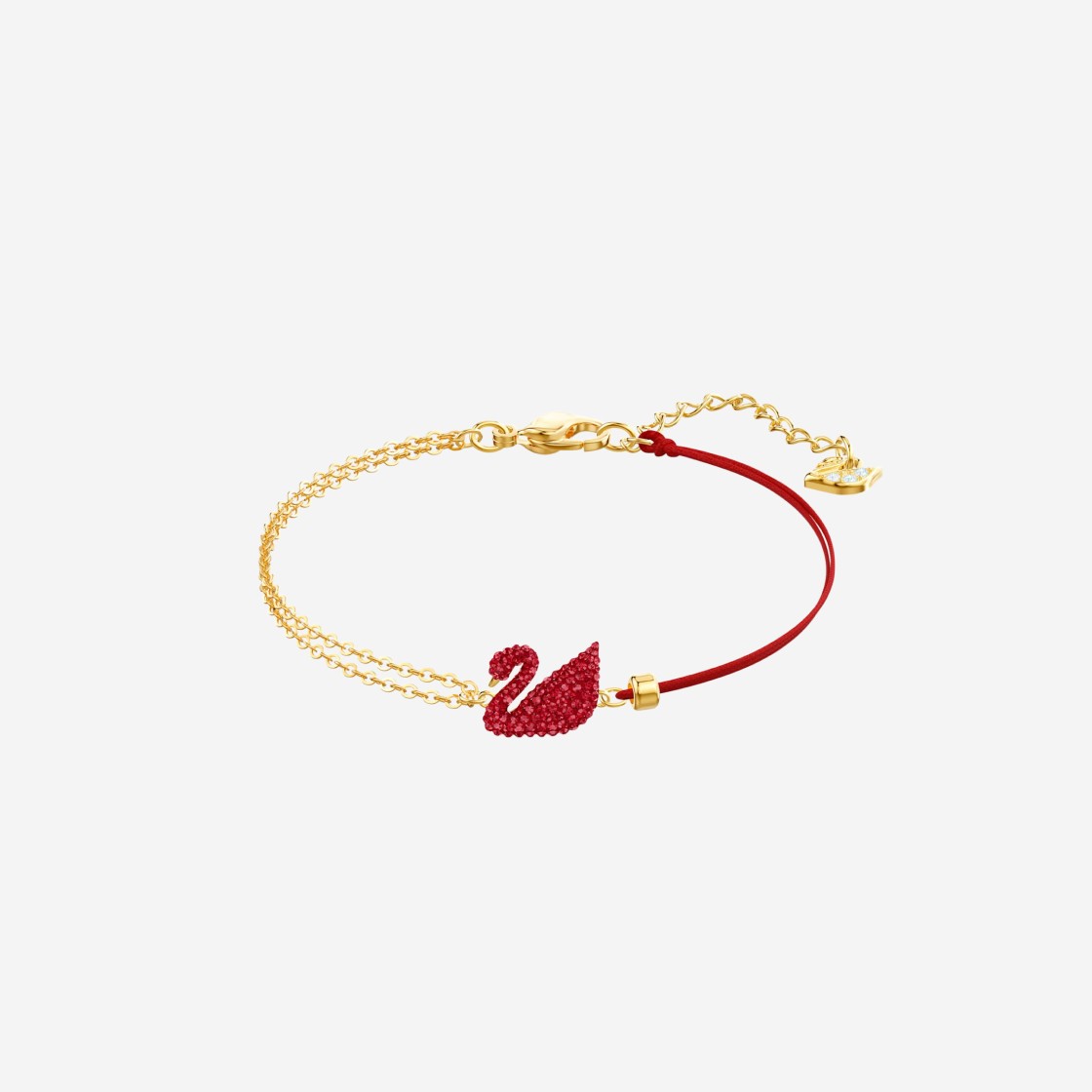 (W) Swarovski Iconic Swan Bracelet Red Gold Plated 상세 이미지 1