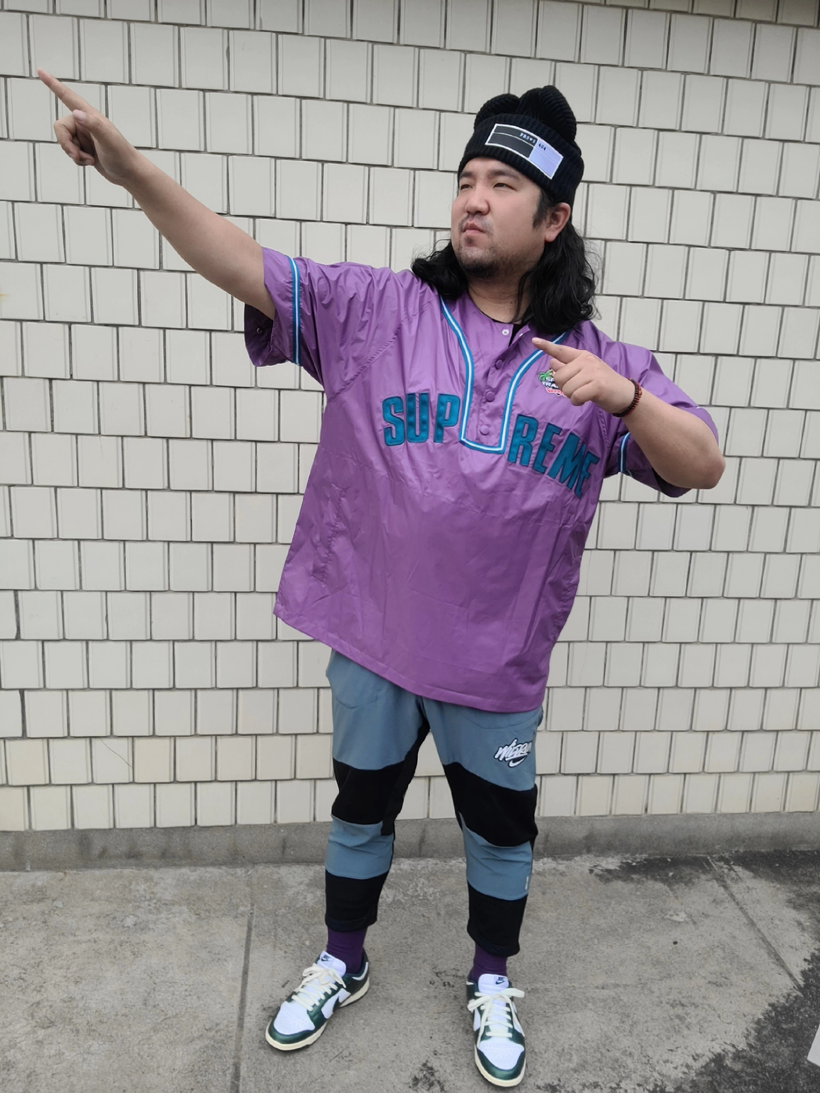 Supreme Snap-Off Sleeve L/S Baseball Top Purple - 22SS, (W) Nike Dunk Low Vintage Green 착용 스타일 - 3