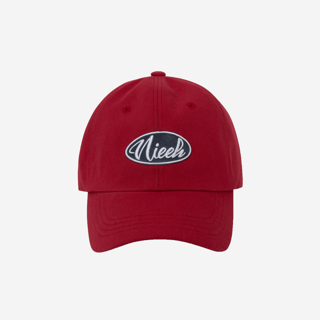 니히 시그니처 라운드 로고 캡 레드