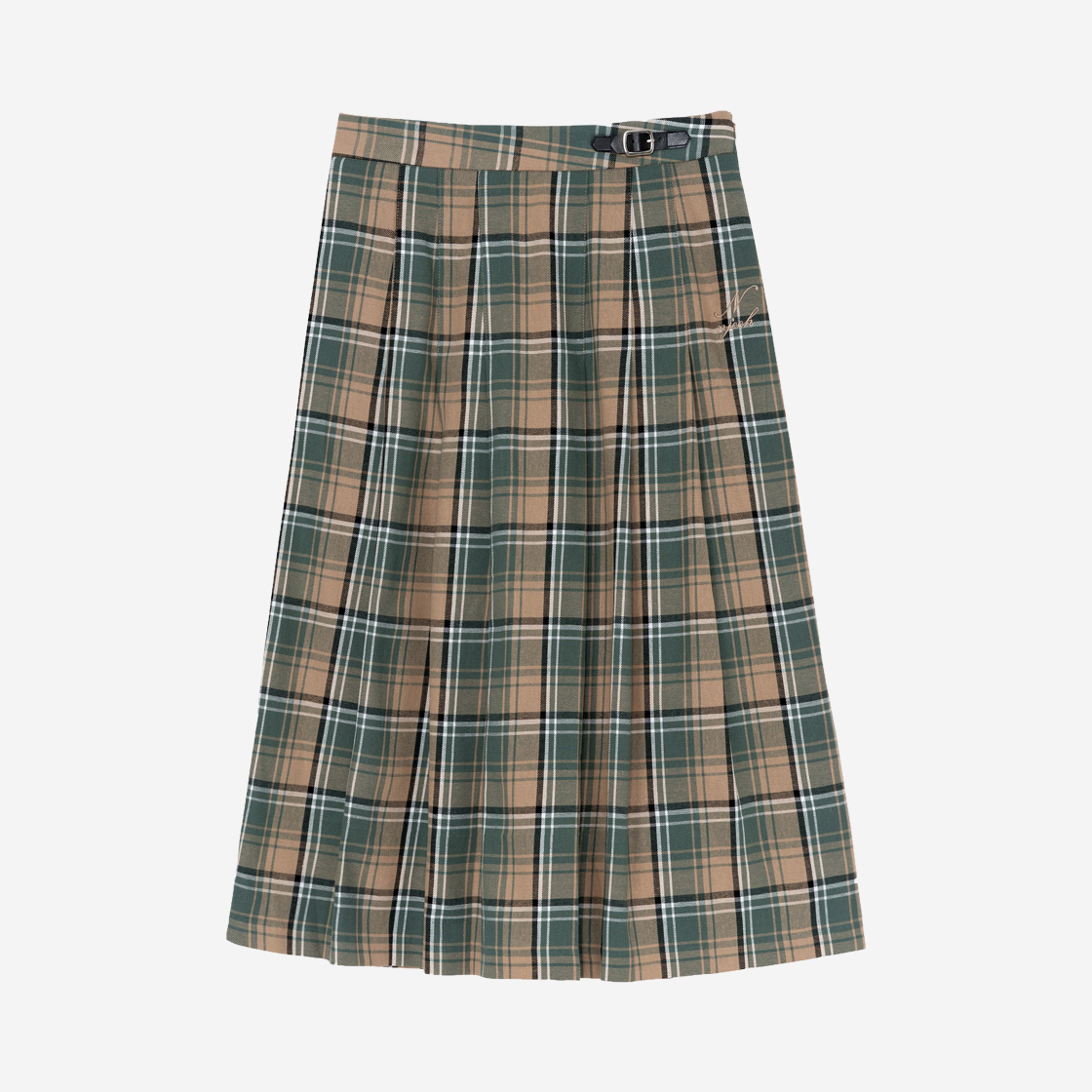 니히 플레드 스커트 그린