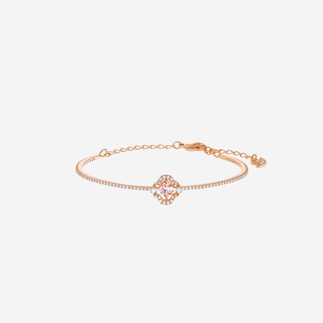 (W) Swarovski Sparkling Dance Bangle Pink Rose Gold Plated 상세 이미지 1