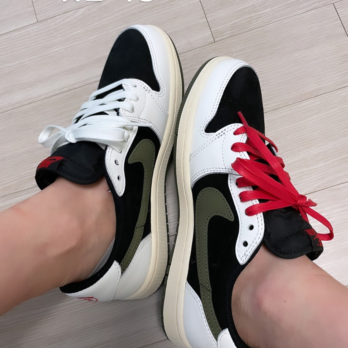 (W) Jordan 1 x Travis Scott Retro Low OG SP Medium Olive 착용 스타일