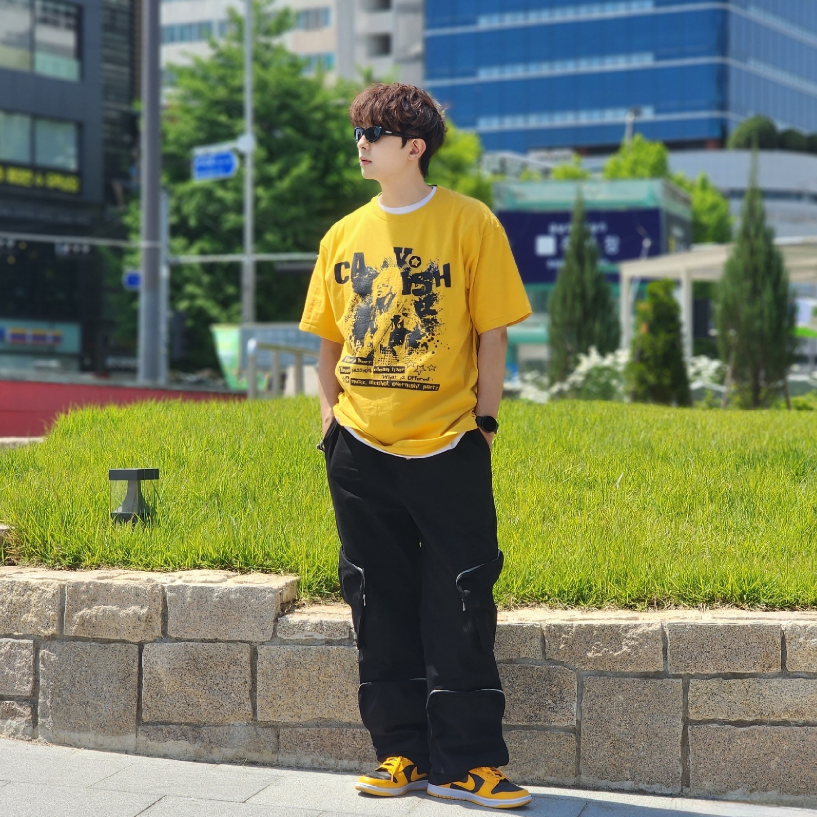 Nike Dunk Low Retro Championship Goldenrod 착용 스타일 - 4