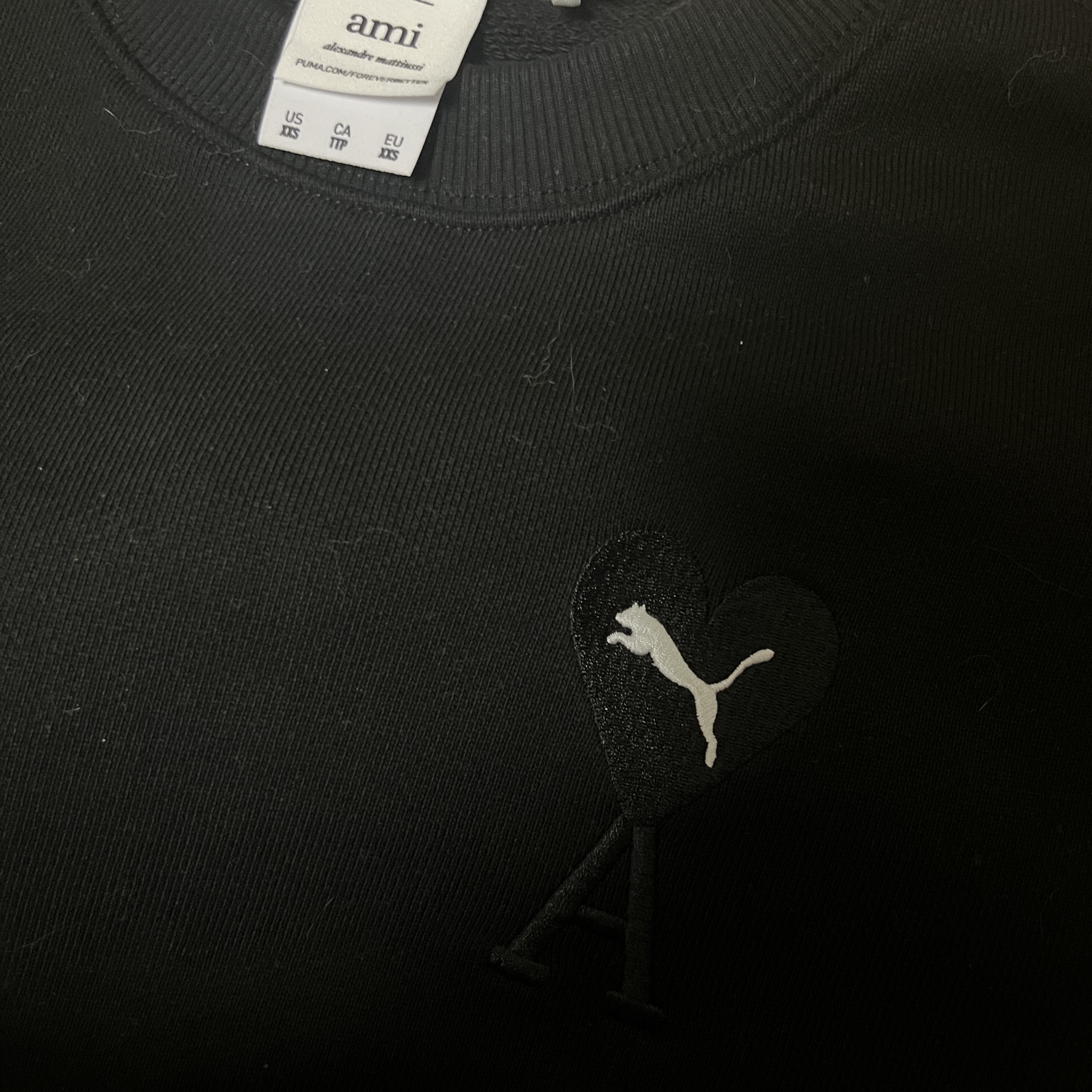 Puma x AMI Crewneck Sweatshirt Black 착용 스타일