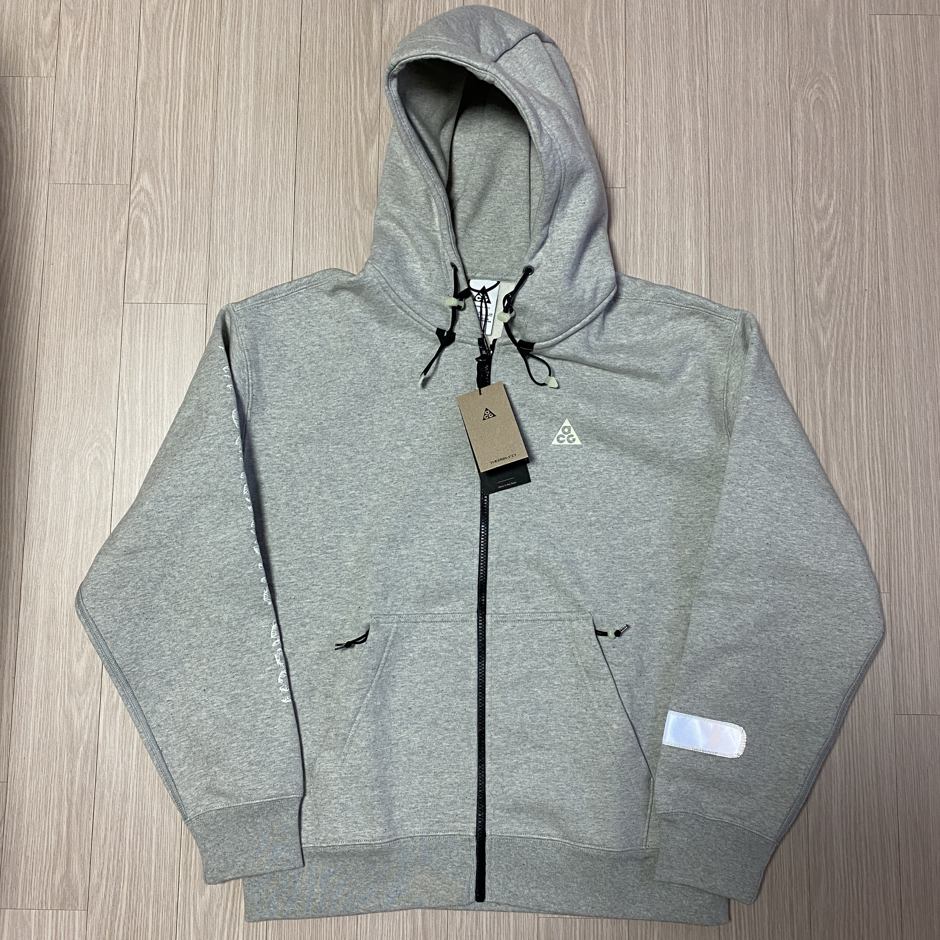 Nike ACG Therma-Fit Fleece Full Zip Hoodie Airora Grey Heather - US/EU 착용 스타일 - 1