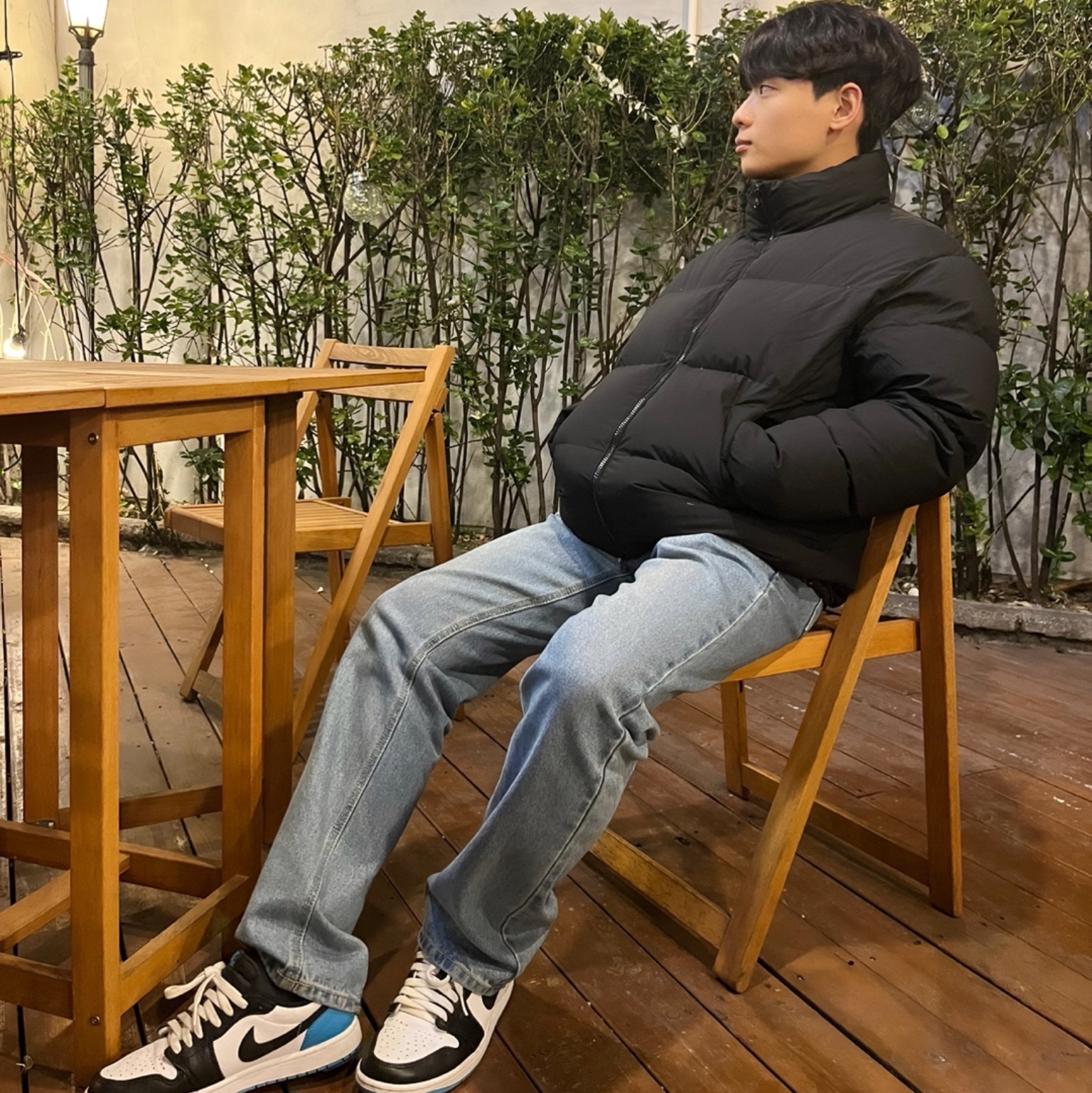 Jordan 1 Retro Low OG Black and Dark Powder Blue, (W) Jordan 1 Retro Low OG Black and Dark Powder Blue 착용 스타일