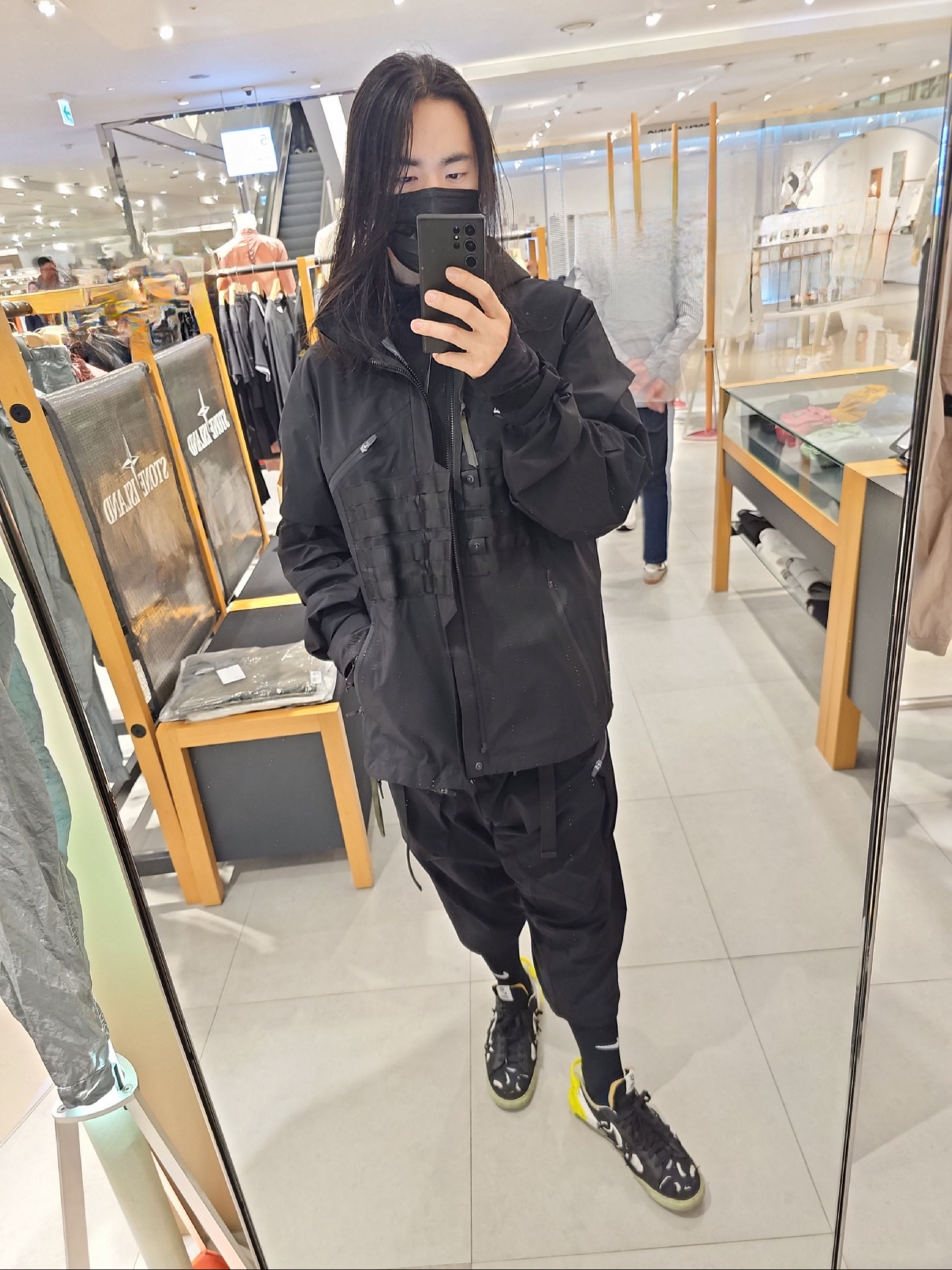 Nike x Acronym Blazer Low Black 착용 스타일