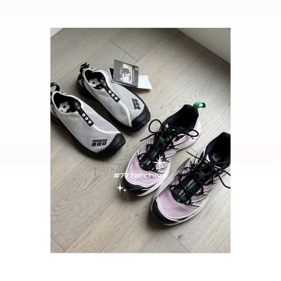 Salomon x Sandy Liang RX Moc 3.0 Black White, Salomon x Sandy Liang XT-6 Expanse Cradle Pink 착용 스타일 - 5