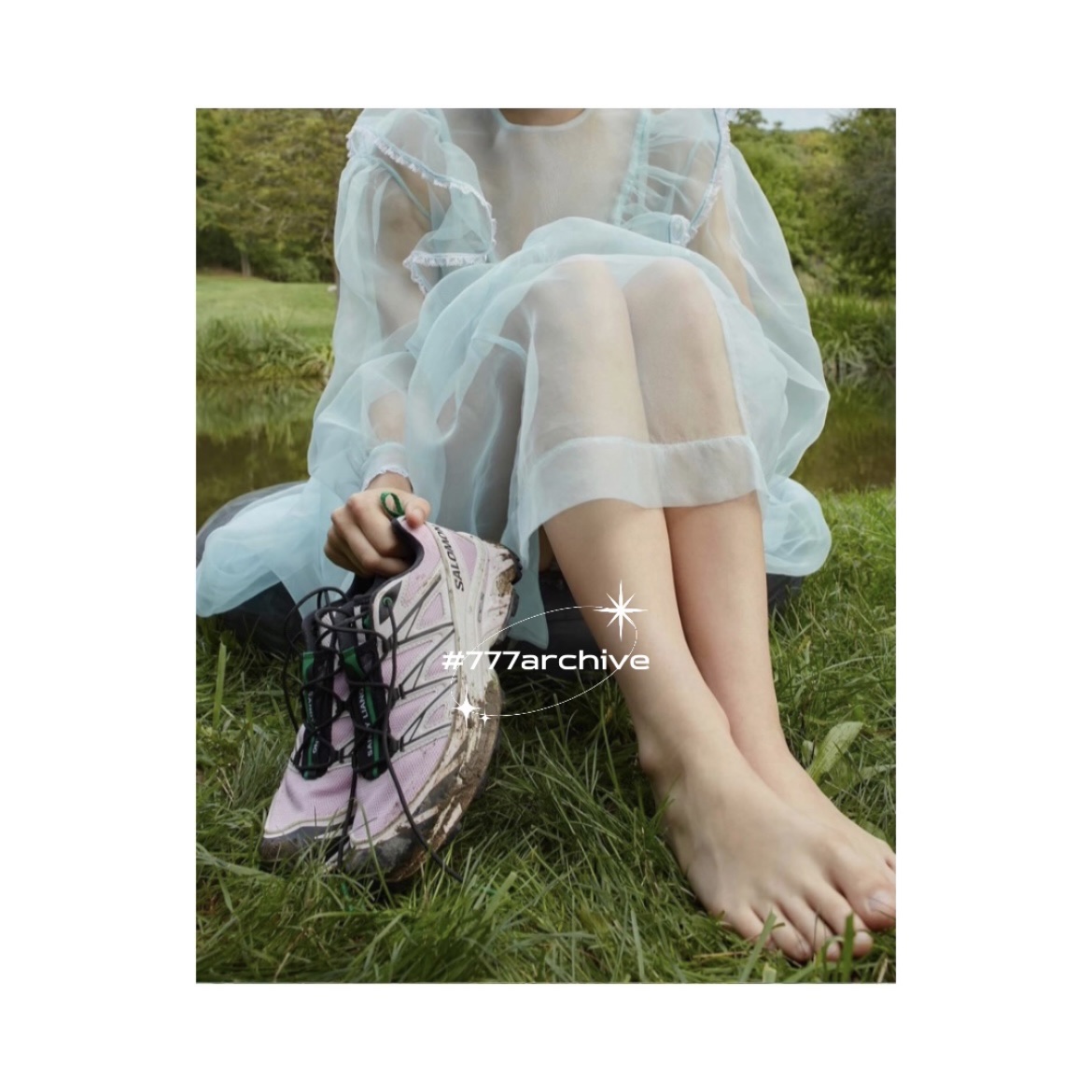 Salomon x Sandy Liang XT-6 Expanse Cradle Pink 착용 스타일 - 2