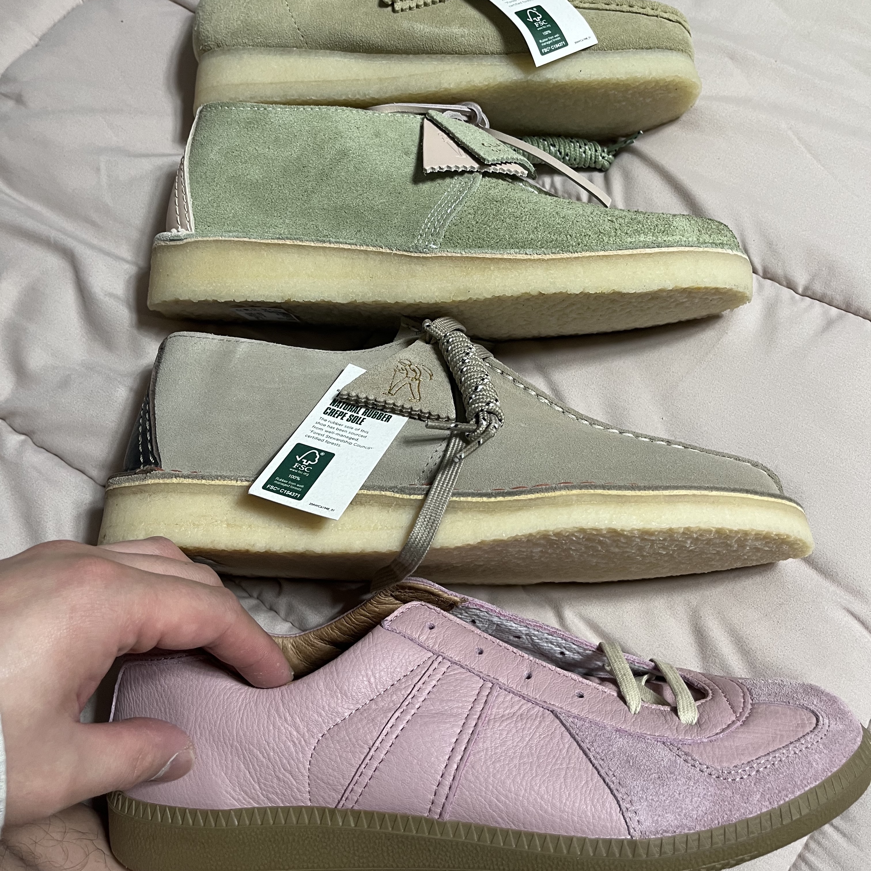 Clarks Wallabee Maple Suede, Clarks Desert Trek Sand Suede 착용 스타일