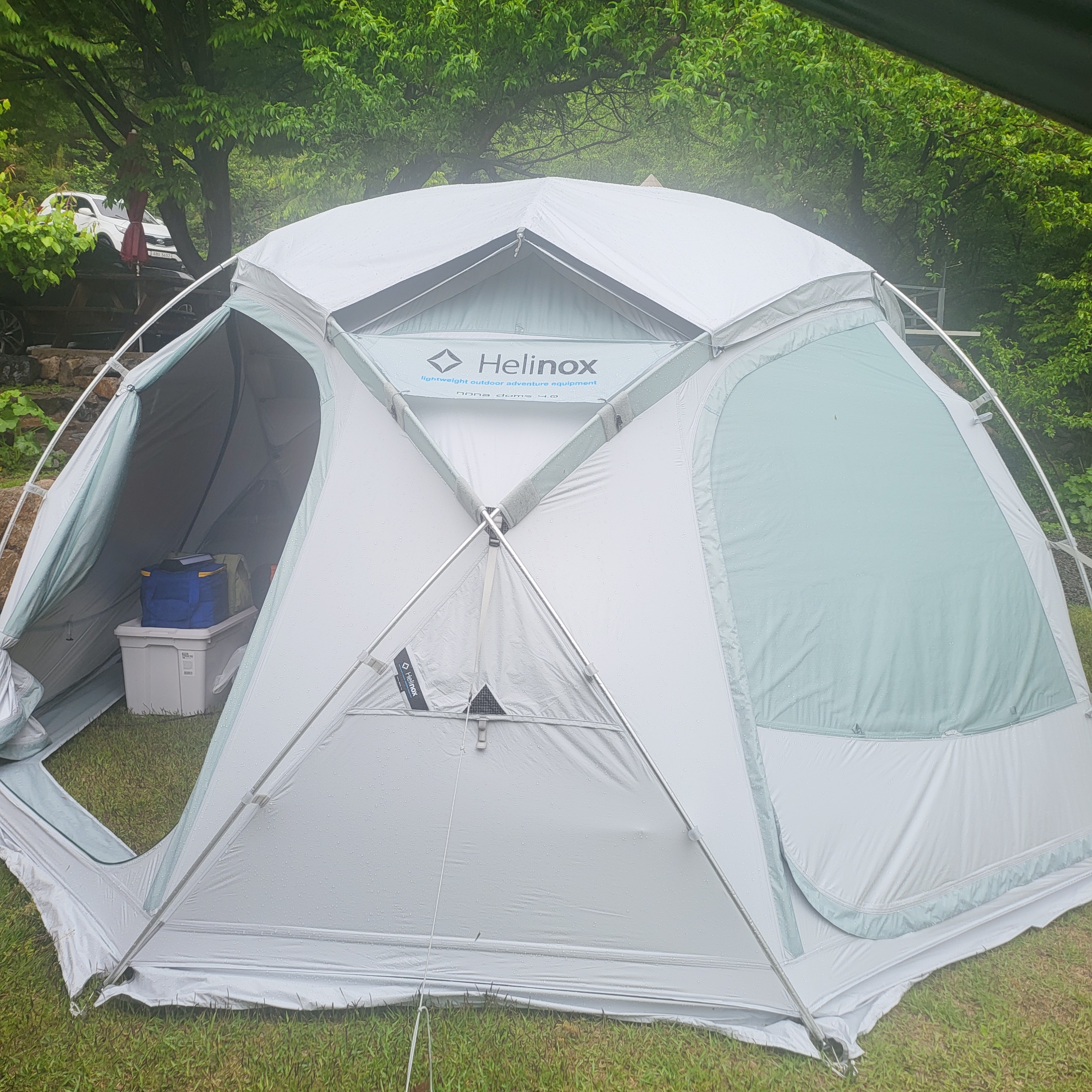 Helinox Nona Dome 4.0 Roof Raw White, Helinox Nona Dome 4.0 Raw White 착용 스타일