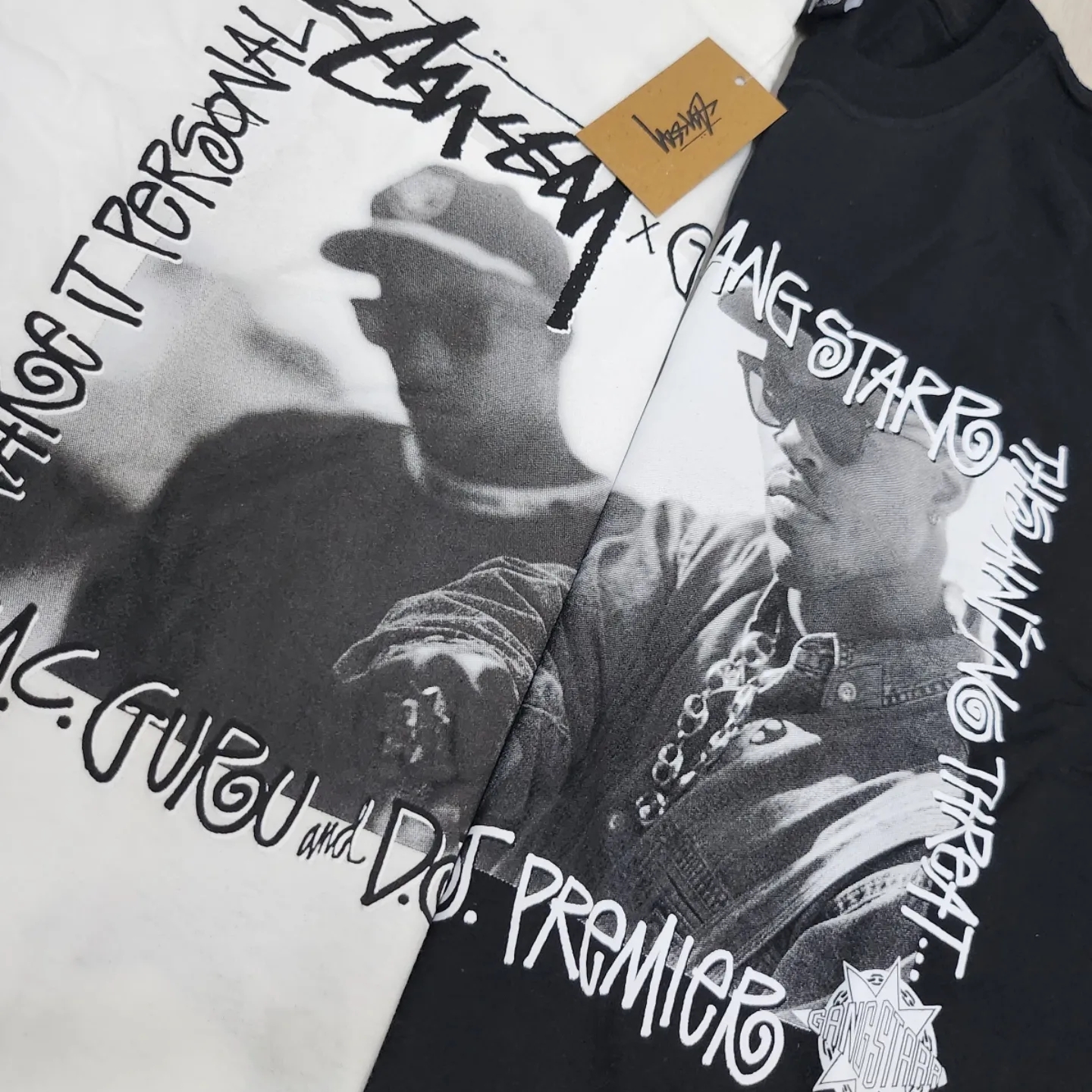 Stussy x Gang Starr Take It Personal T-Shirt Black, Stussy x Gang Starr Take It Personal T-Shirt White 착용 스타일 - 2