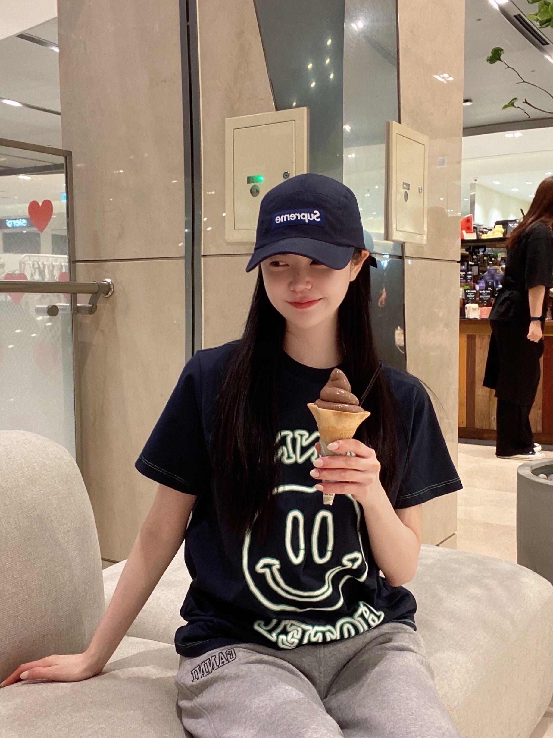 슈프림 벤틸 캠프캡 네이비 - 22FW, (W) 가니 소프트웨어 이솔리 엘라스티케이티드 팬츠 팔로마 멜란지 착용 스타일 - 2