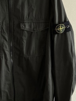 Stone Island 101WN Brushed Cotton Canvas T.CO+OLD Overshirt Black - 22FW 착용 스타일
