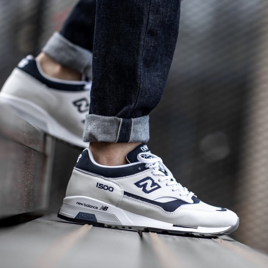 New Balance 1500 Made in UK White Navy 착용 스타일