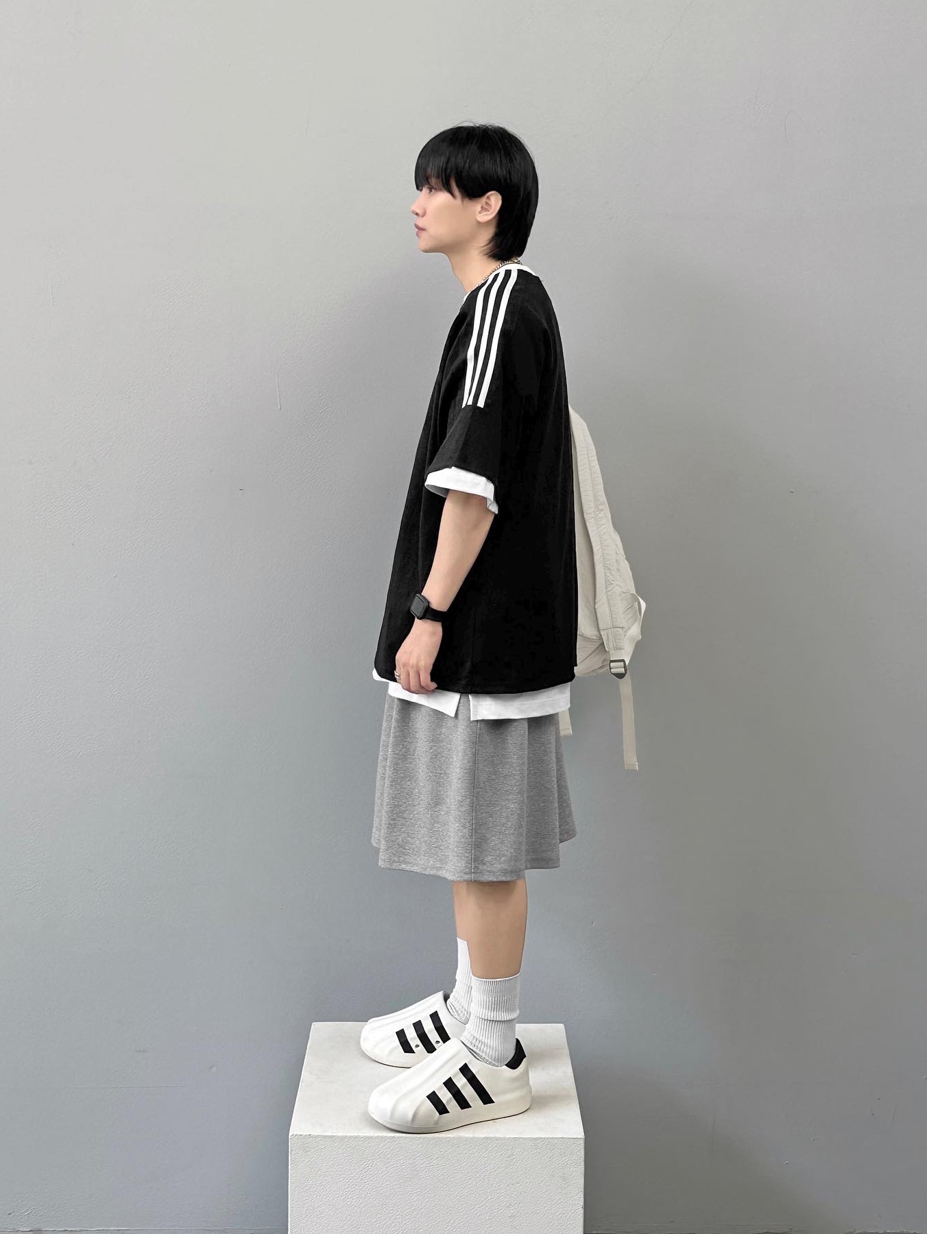 Adidas Adifom Superstar Core White 착용 스타일 - 5