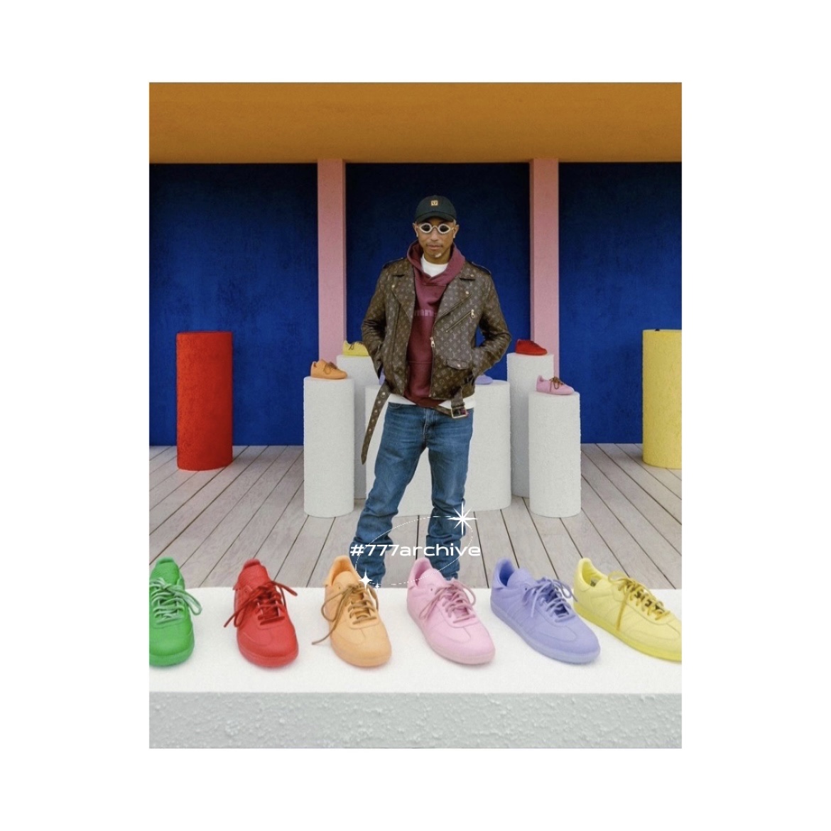 Adidas x Pharrell Williams Humanrace Samba Orange, Adidas x Pharrell Williams Humanrace Samba Red 착용 스타일 - 1