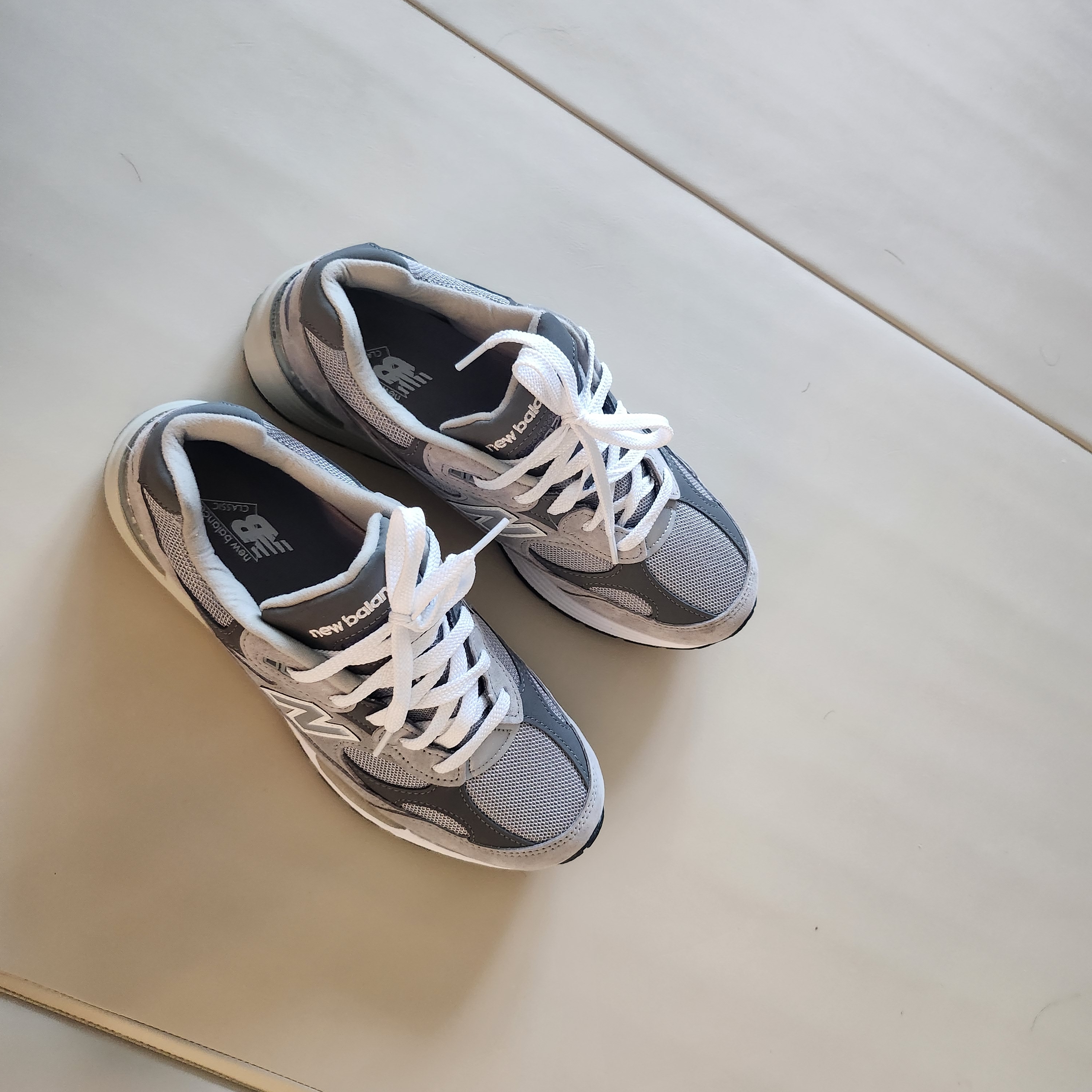 New Balance 992 Made in USA Grey - D Standard 착용 스타일 - 1