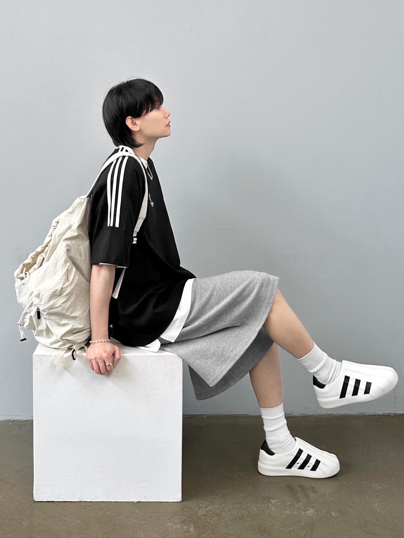 Adidas Adifom Superstar Core White 착용 스타일 - 1