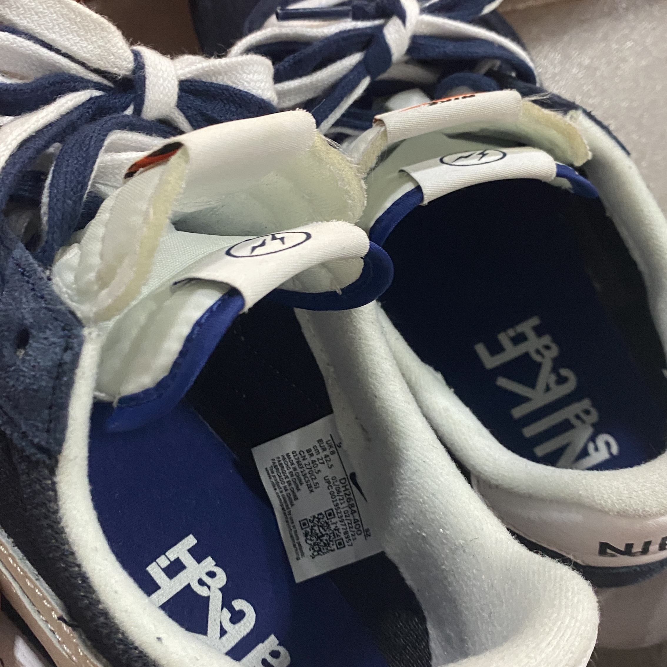 Nike x Sacai x Fragment LDWaffle Blackened Blue 착용 스타일 - 3