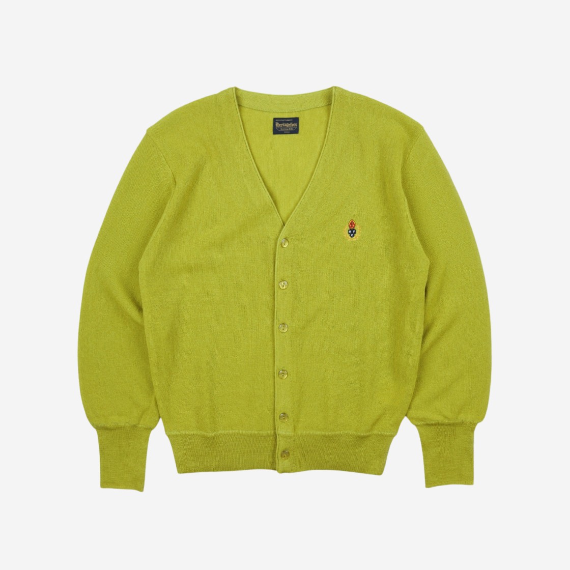 Heritage Floss Crest Wool Cardigan Yellow Green (23SS Ver.) 상세 이미지 1