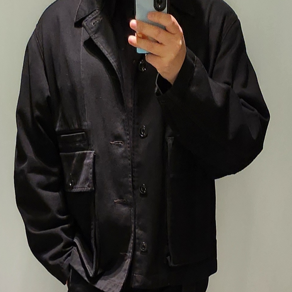 Lemaire Twisted Belted Pants Denim Black, Lemaire Flat Piped Slippers Black 착용 스타일 - 1